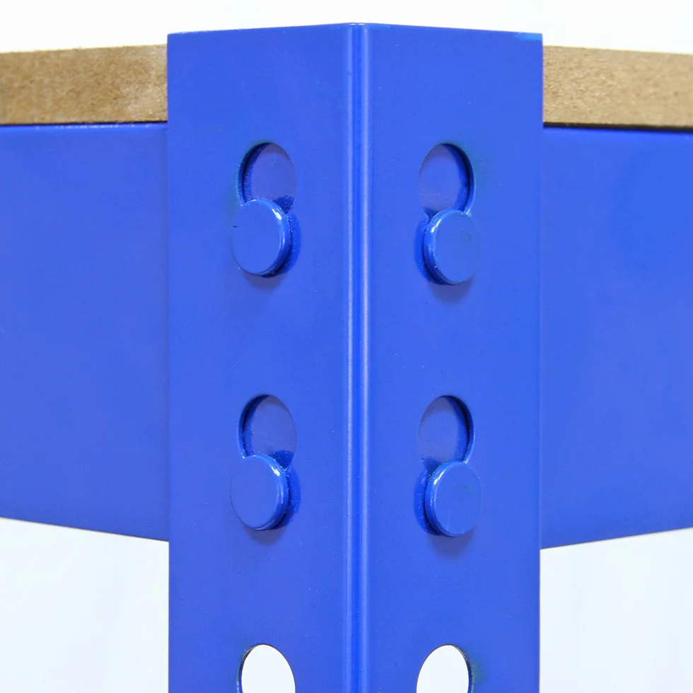 Q-Rax Mesa Trabajo Metálica 90x100x60cm Azul Banco Taller Ajustable 200kg