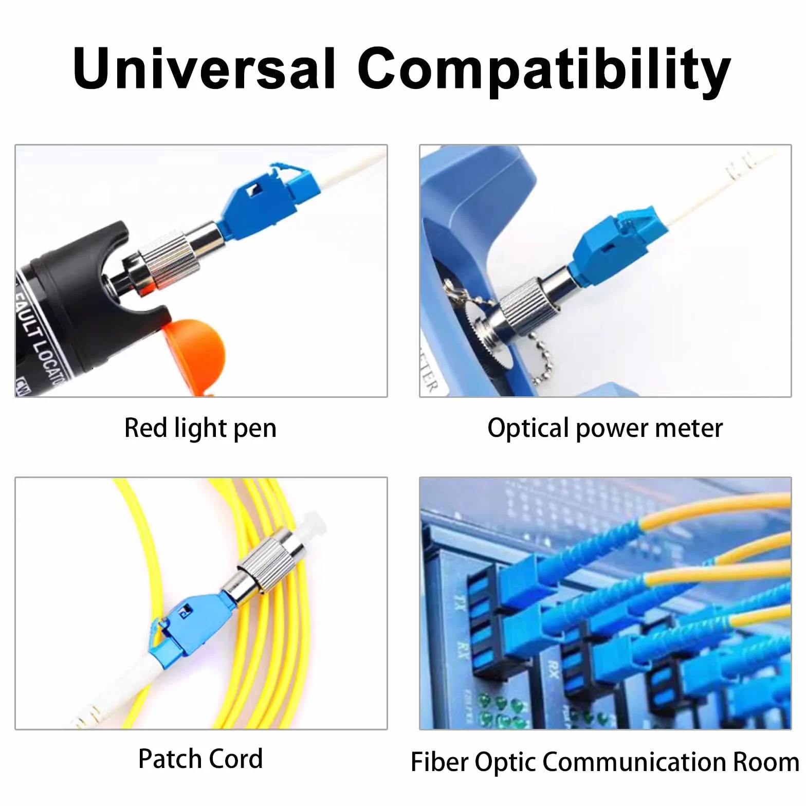 Duttek Adaptador de Fibra Óptica SC Macho a LC Hembra, Modo único 9/125um, 4 Pack