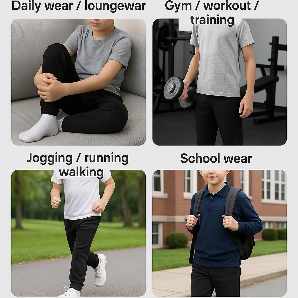 KHIM Pantalones deportivos unisex para niños y niñas