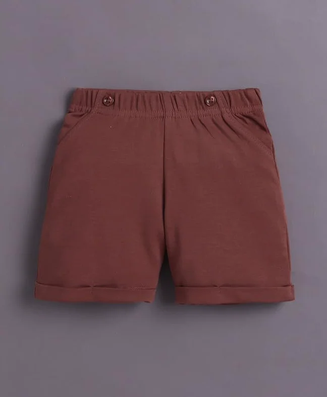 BUMZEE Conjunto de camisa de algodón y pantalones cortos para niños, corte regular, media manga, cuello, cuello, camisa, pantalón y gorro