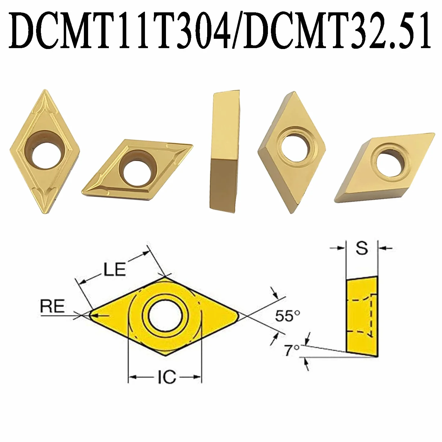 Soporte para herramientas de torneado CNC SDJCR1212H11 con insertos DCMT32.51 DCMT11T304 y llave T15