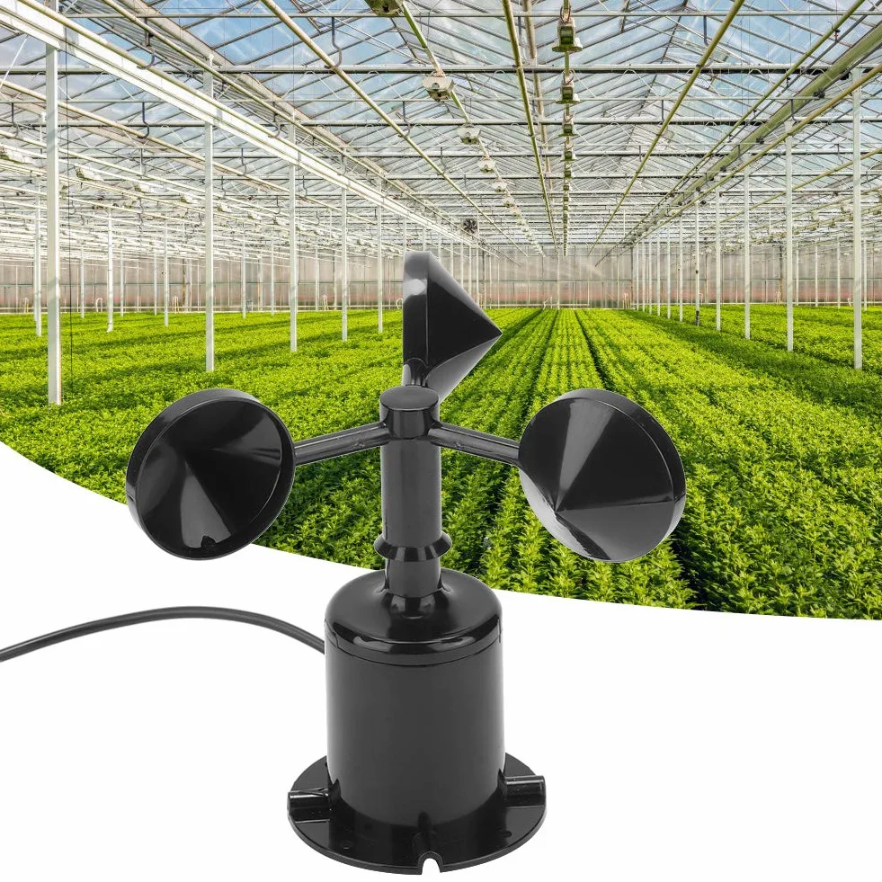 Anemómetro Transmisor de Tres Tazas 0-70M/S Policarbono Sensor de Velocidad del Viento