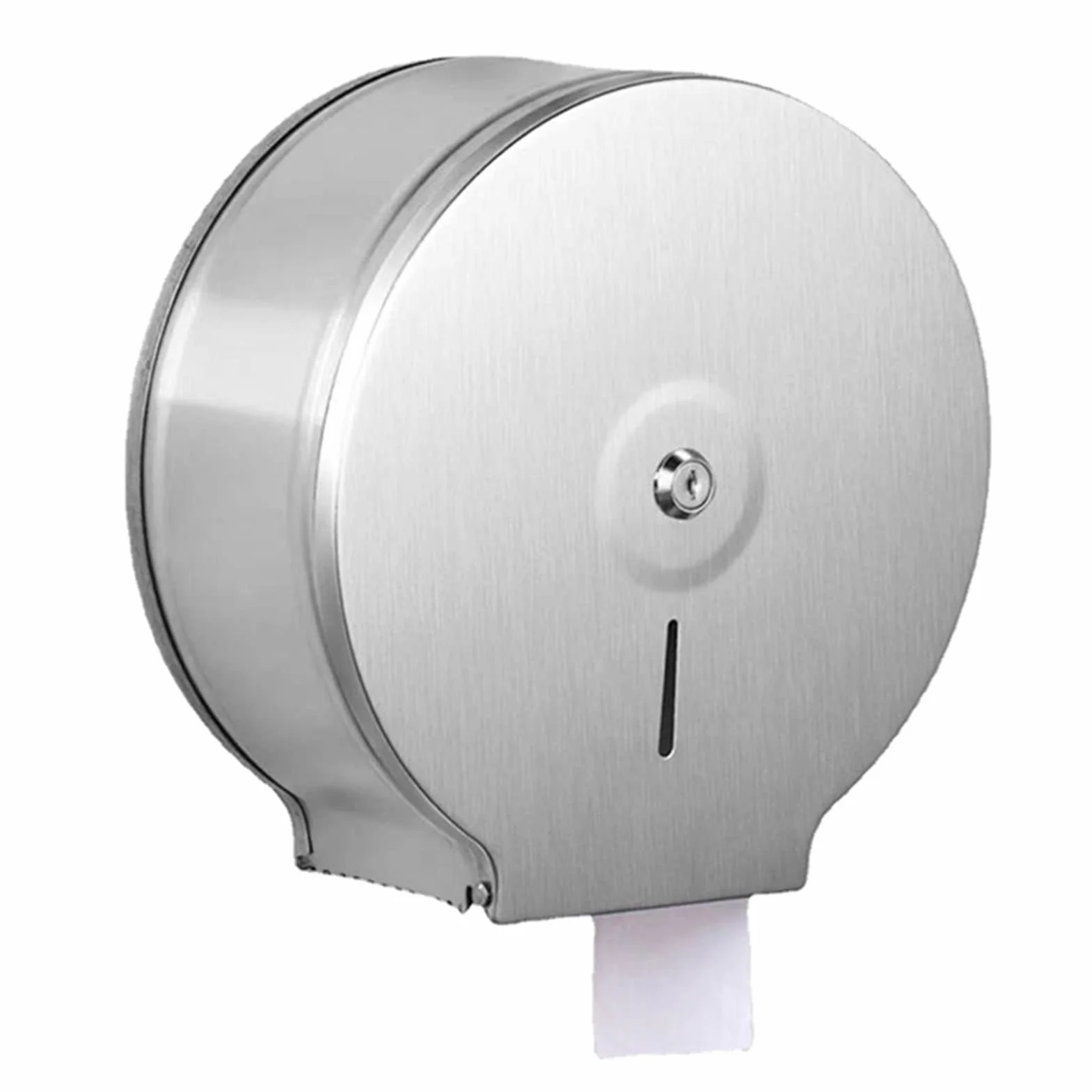 Dispensador de Papel Higiénico Jumbo Comercial de Acero Inoxidable 9 Pulgadas Montaje en Pared con Cerradura
