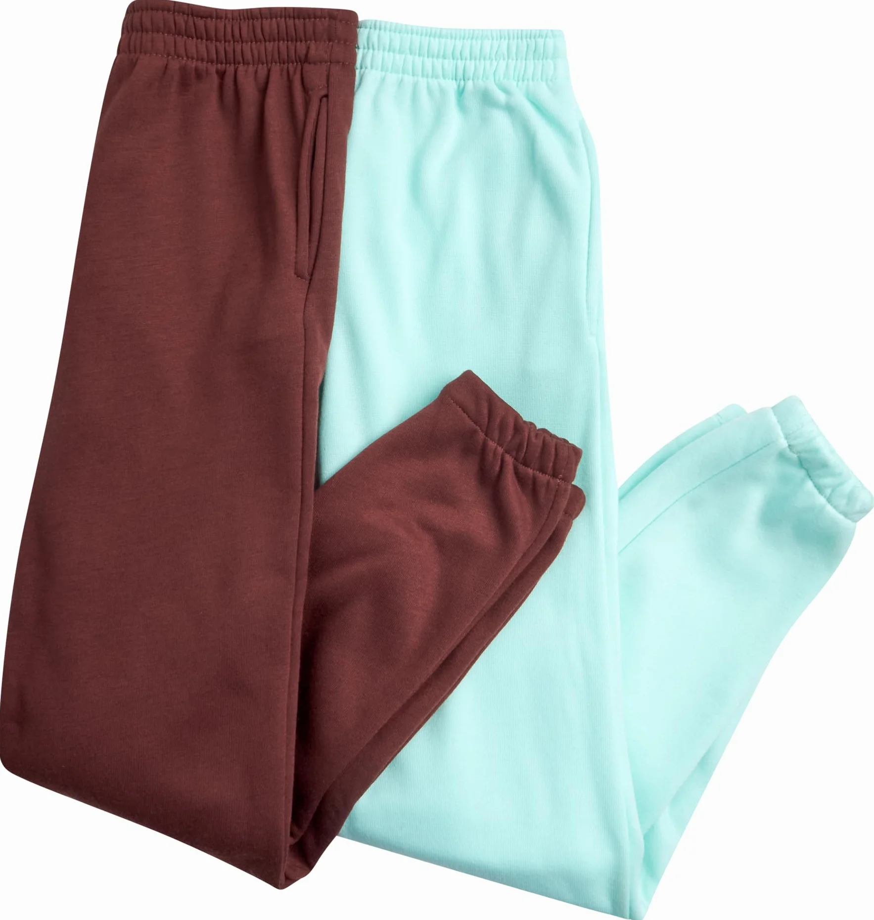 Real Love Pantalones deportivos para niñas, paquete de 4 unidades, básicos, sólidos, activos, suaves, de forro polar, con bolsillos, para niñas (tallas: 5-16)