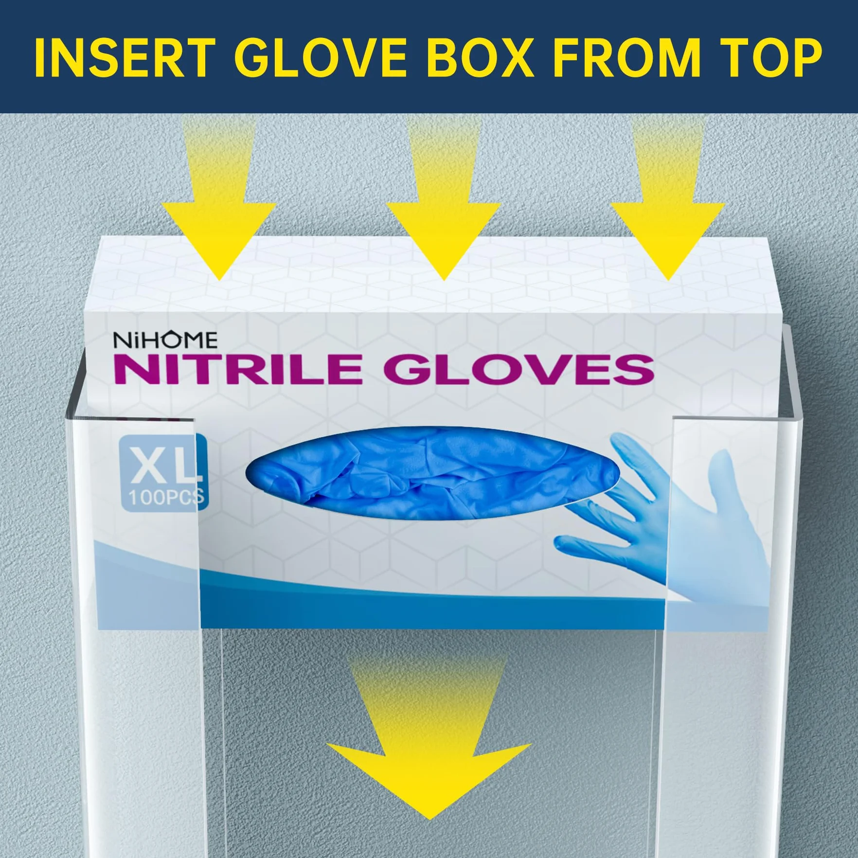 NiHome Soporte de Pared para Guantes, Dispensador para 2 Cajas, Cocina, Baño, Laboratorio