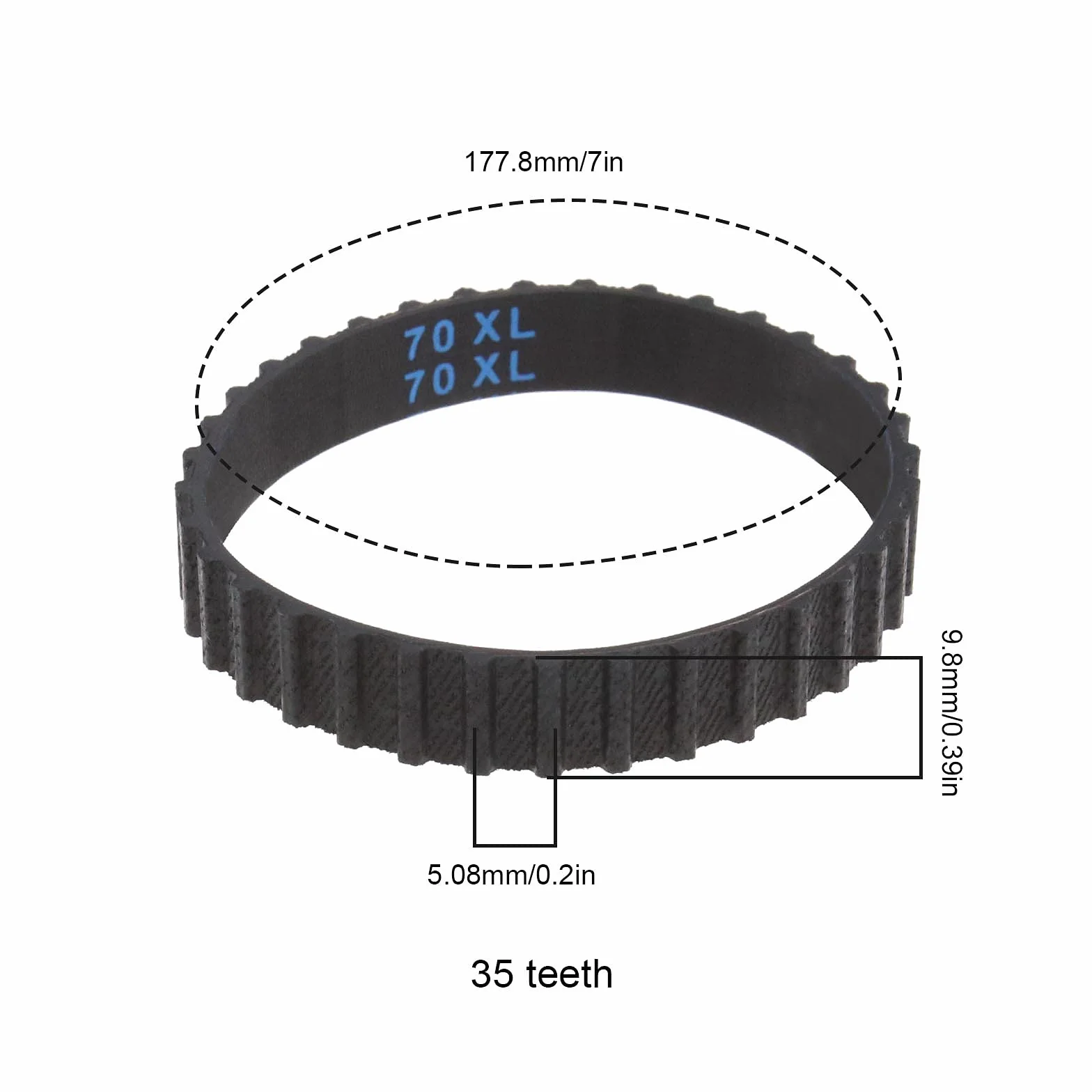 EMSea Correa de Transmisión Cepilladora de Goma 35 Dientes Compatible con Black&Decker BD710 BD720 KW710 KW711 DN710