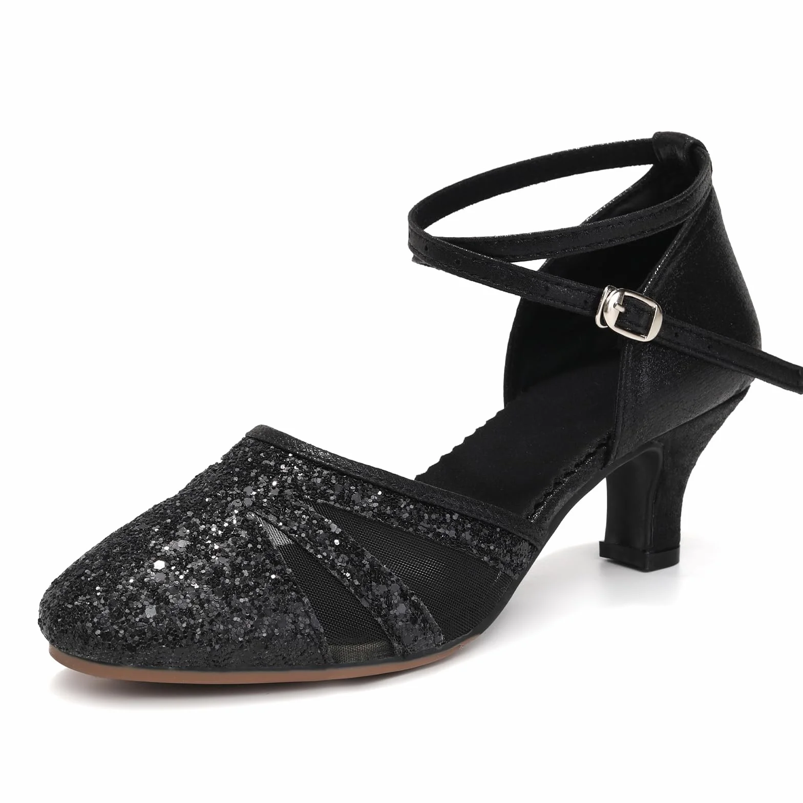 HIPPOSEUS Zapatos de Baile Latino Mujer 5 cm Lentejuelas Salsa Bachata Tango
