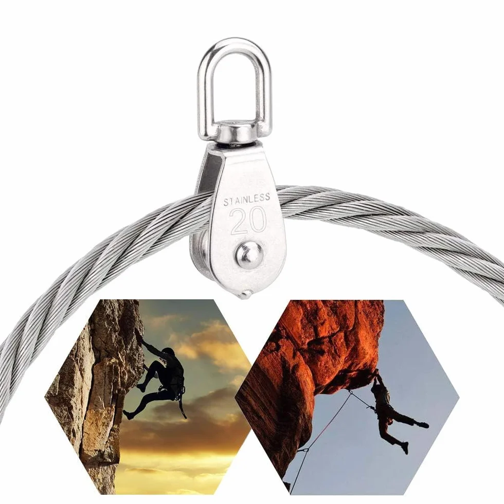 Polea Cuerda M20 Acero Inoxidable 304 Simple Elevación Fijas Exterior Carpas