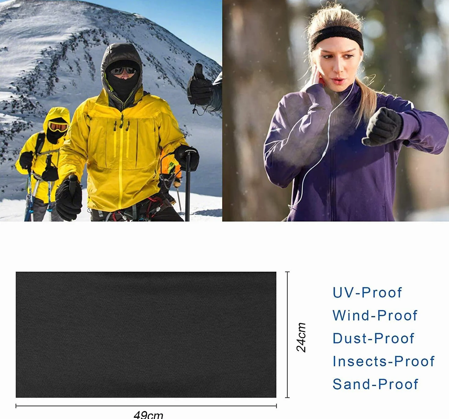 Flintronc Pañuelos Cabeza Elástica,6 Piezas Multifunción Bufand Bandana con 6 Colores, Resistente al Viento Transpirable, Protección UV Tubular Pañuelo para El Cuello para Ciclismo, Senderismo