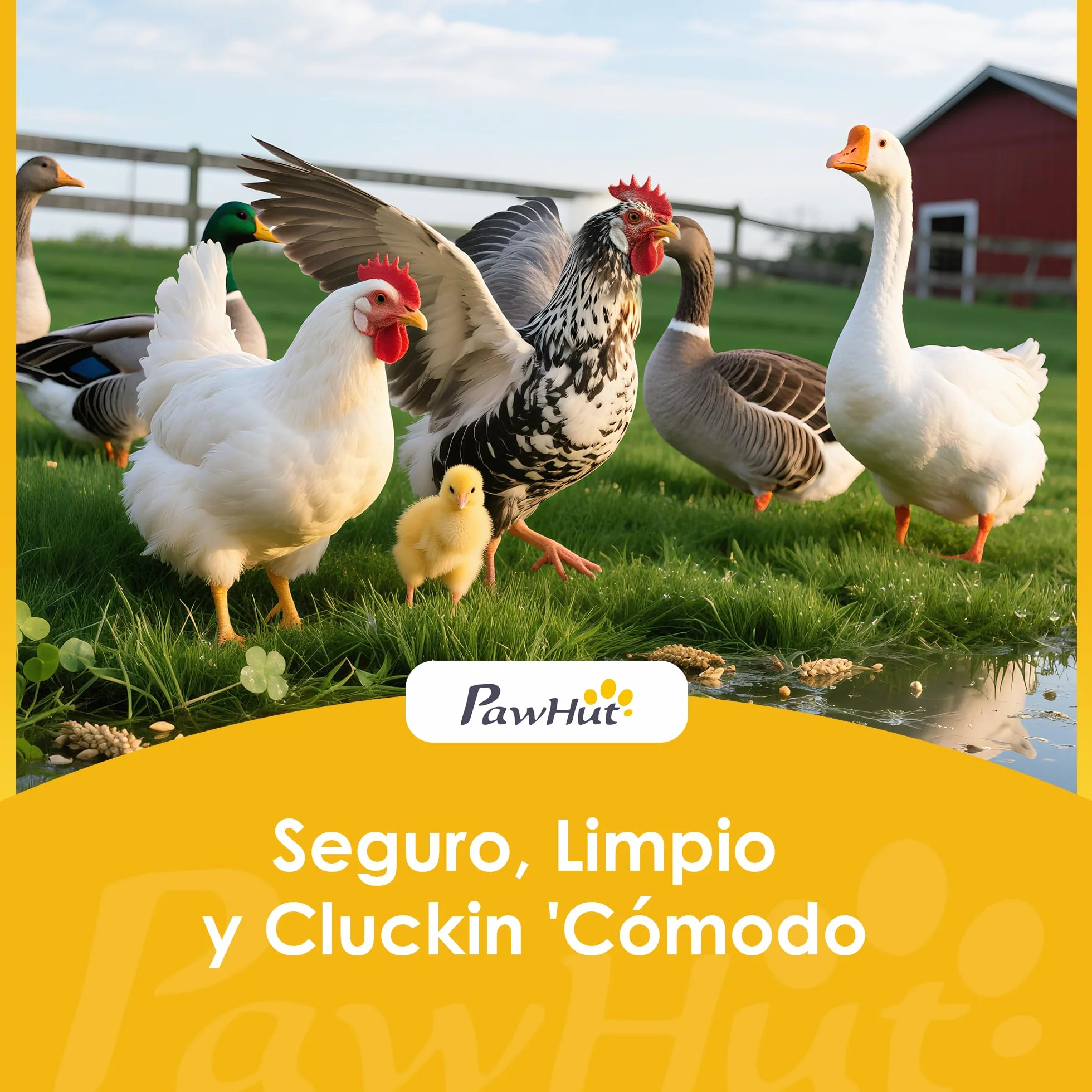 PawHut Gallinero de Madera Grande Exterior, Jaula para Gallinas en L para Esquina, 2 Nidos, Corral, Bandejas Extraíbles, Techo de Pet, Rampas, 251x192x103 cm, Gris