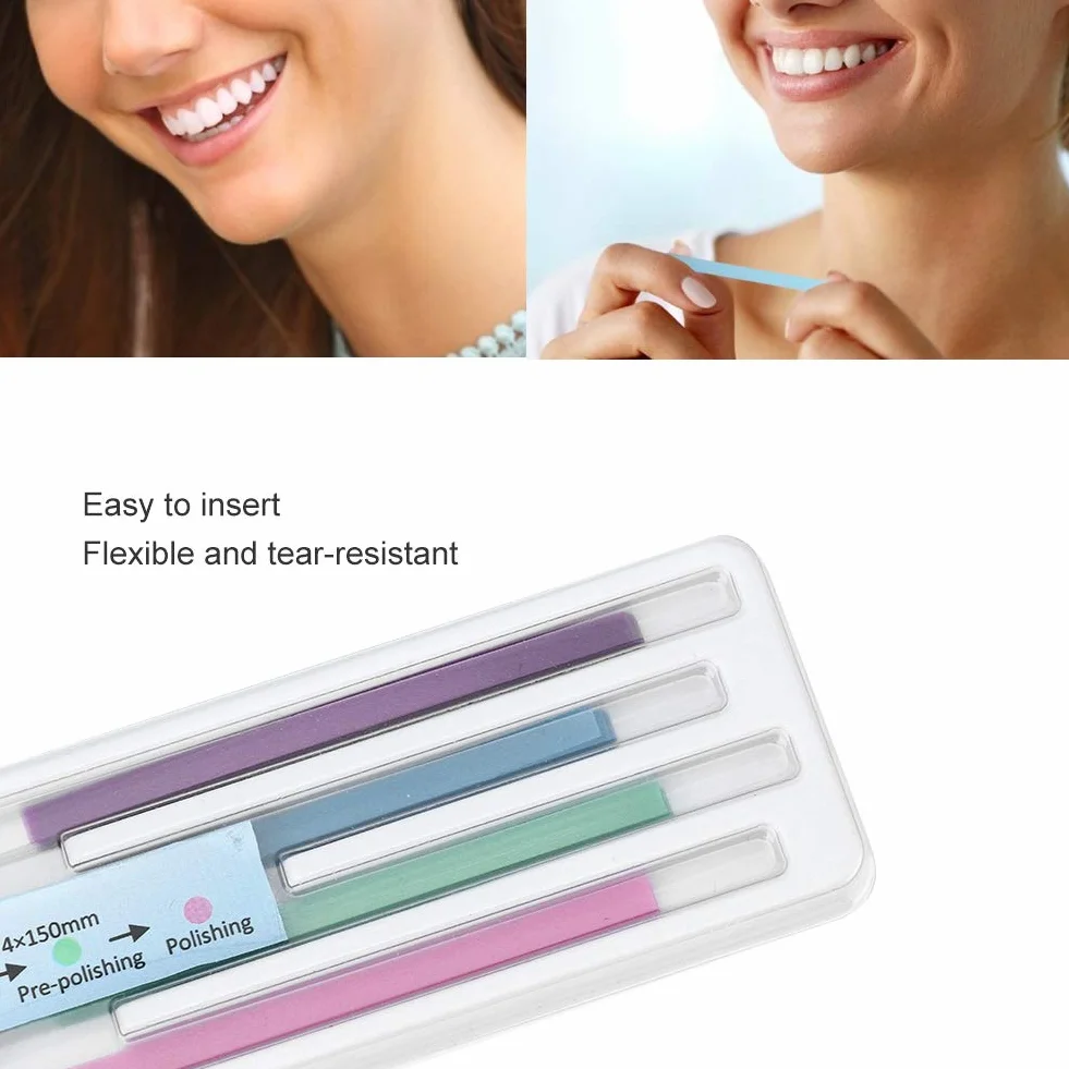 Nikou Tiras Abrasivas Dentales 60 Piezas Paquete Pulido Dientes Acabado Brillo Contorno Kit