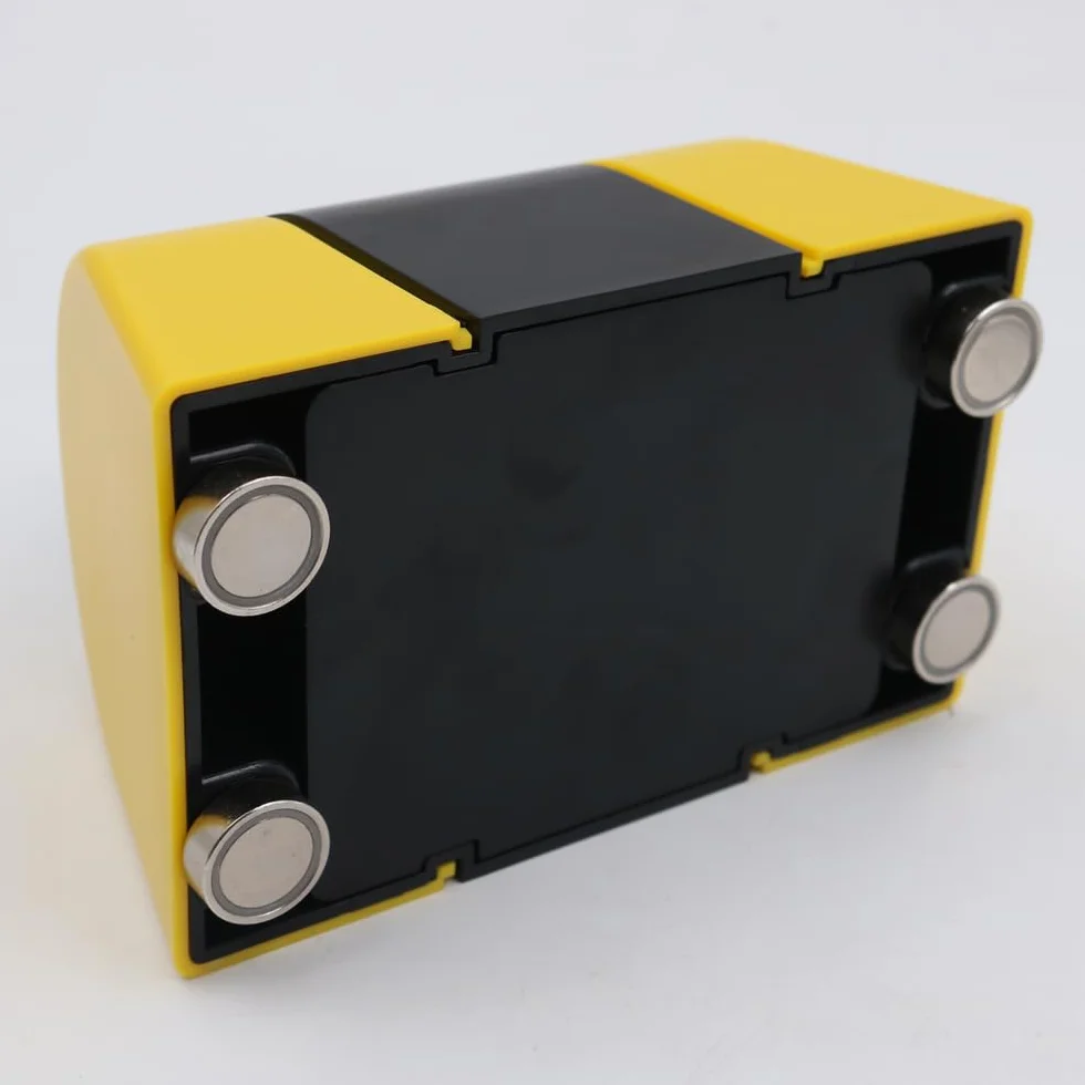 POFET Cinta de Barrera para Colas retráctil magnética de 5m, Negro/Amarillo