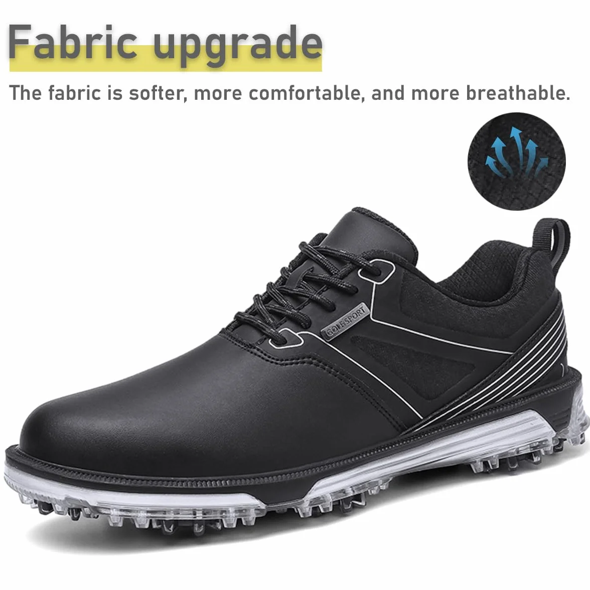 ULTIANT Zapatos de Golf para Hombre, Impermeables, Transpirables, Cordones, Zapatos de Entrenamiento