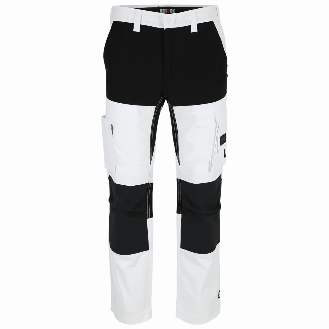 Herock Héctor Multibolsillos Pantalones De Trabajo Blanco/Negro