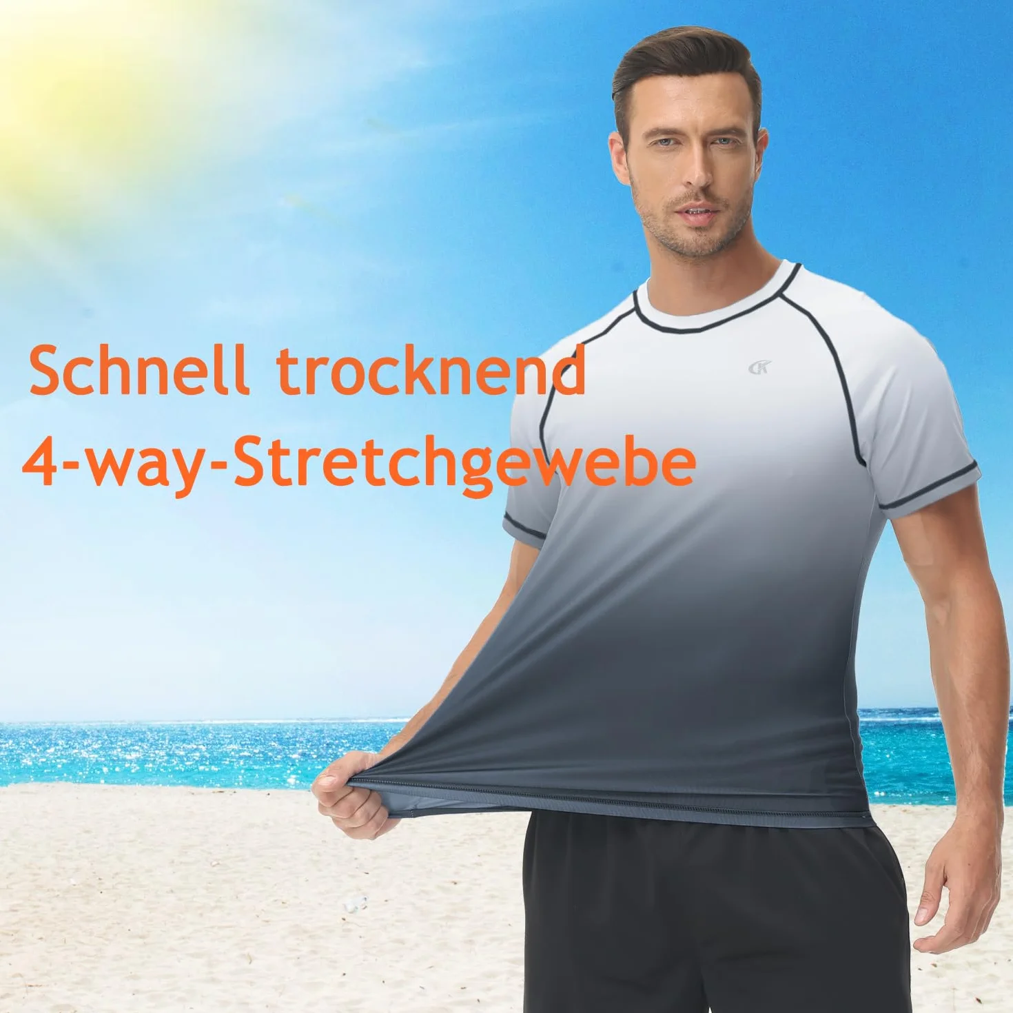 Camiseta Rashguard Hombre UV Manga Corta Secado Rápido Transpirable Surf Natación