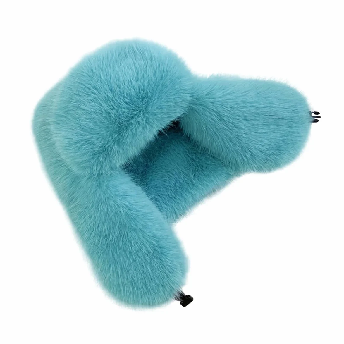 Sombrero de trampero esponjoso para mujer, de pelo largo, de piel sintética, con hebilla, lujoso sombrero cálido de invierno estilo visón