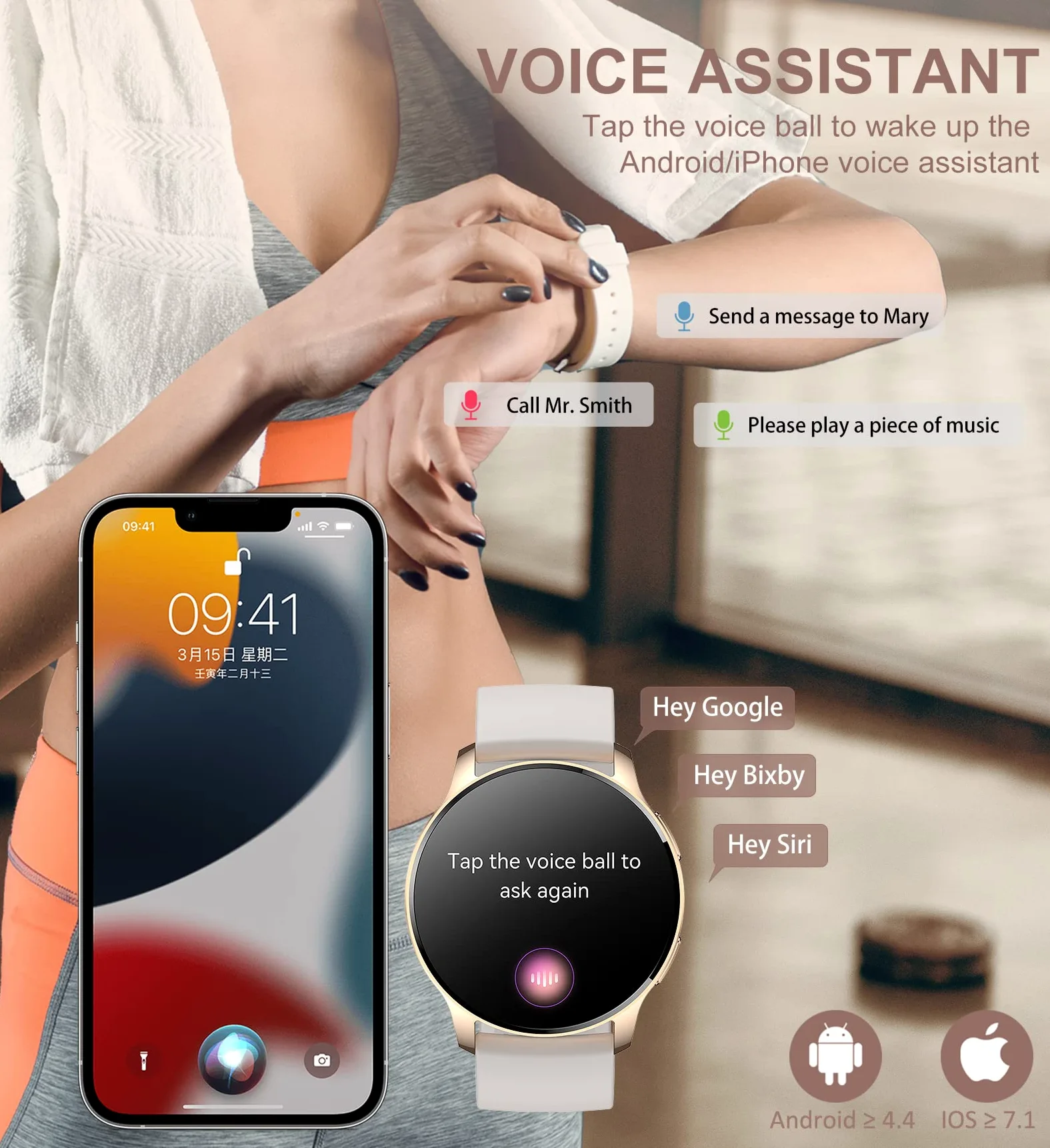 Iaret Reloj Inteligente para Mujer con Llamadas, 1,32'' Smartwatch, 3 Correas, Pulsera Actividad, Presión Arterial, Ritmo Cardíaco, Oxígeno Sanguíneo, Sueño para Android iPhone, Regalo