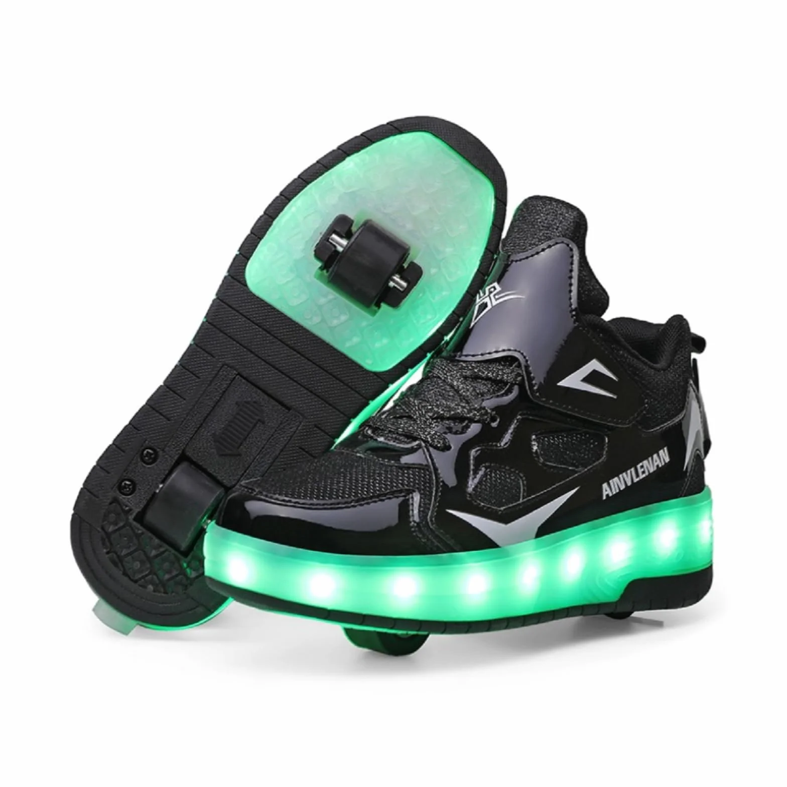 Zapatillas para niños con Dos Ruedas, luz Ajustable Cambio de Color, Carga USB, universales 27–40 EU