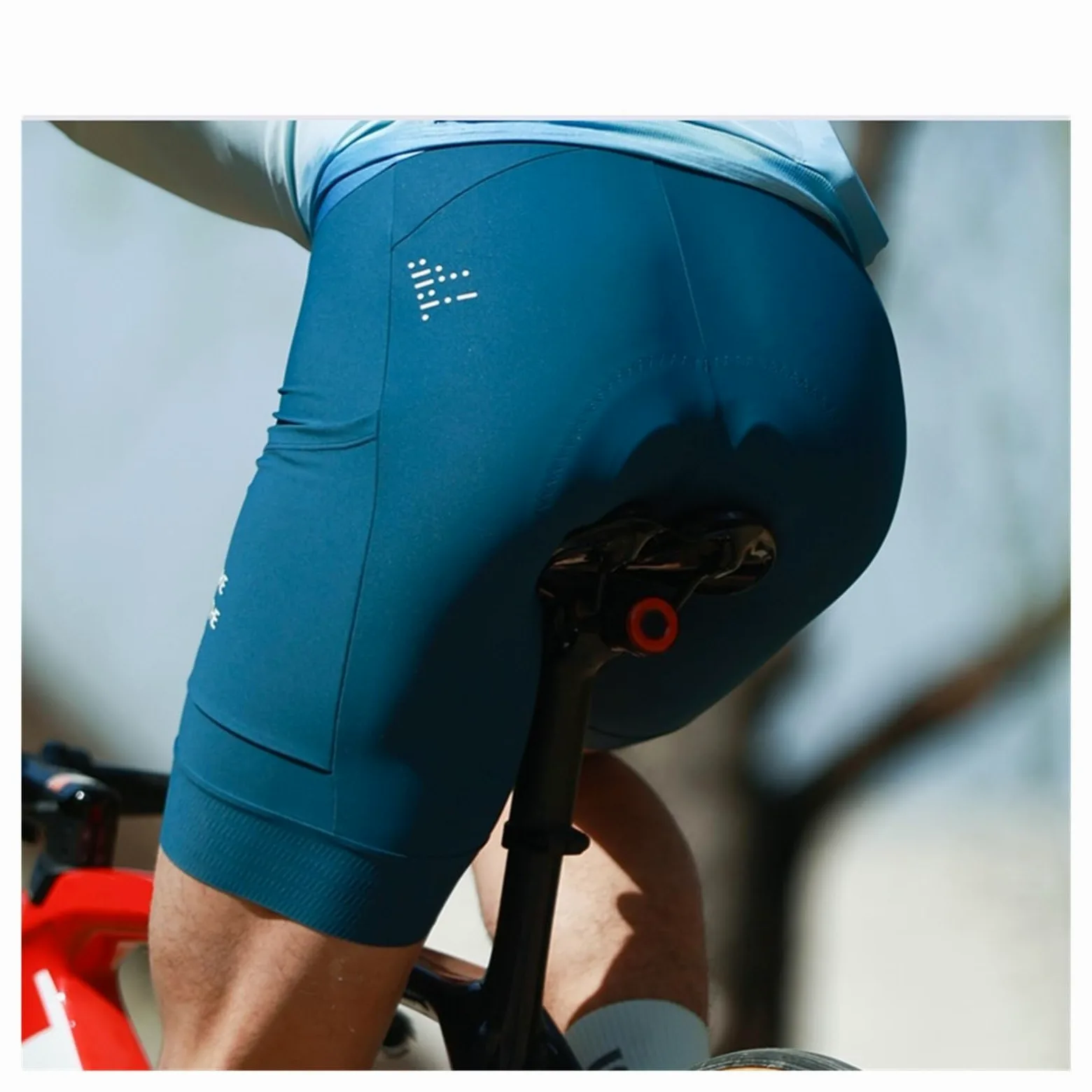 Bicicleta Pantalones Cortos Pantalones Cortos de Ciclismo Verano con Tirantes y Acolchado 3D for Hombre, Pantalones for Bicicleta montaña, for Carretera Bolsillo(Blue,M-EU)