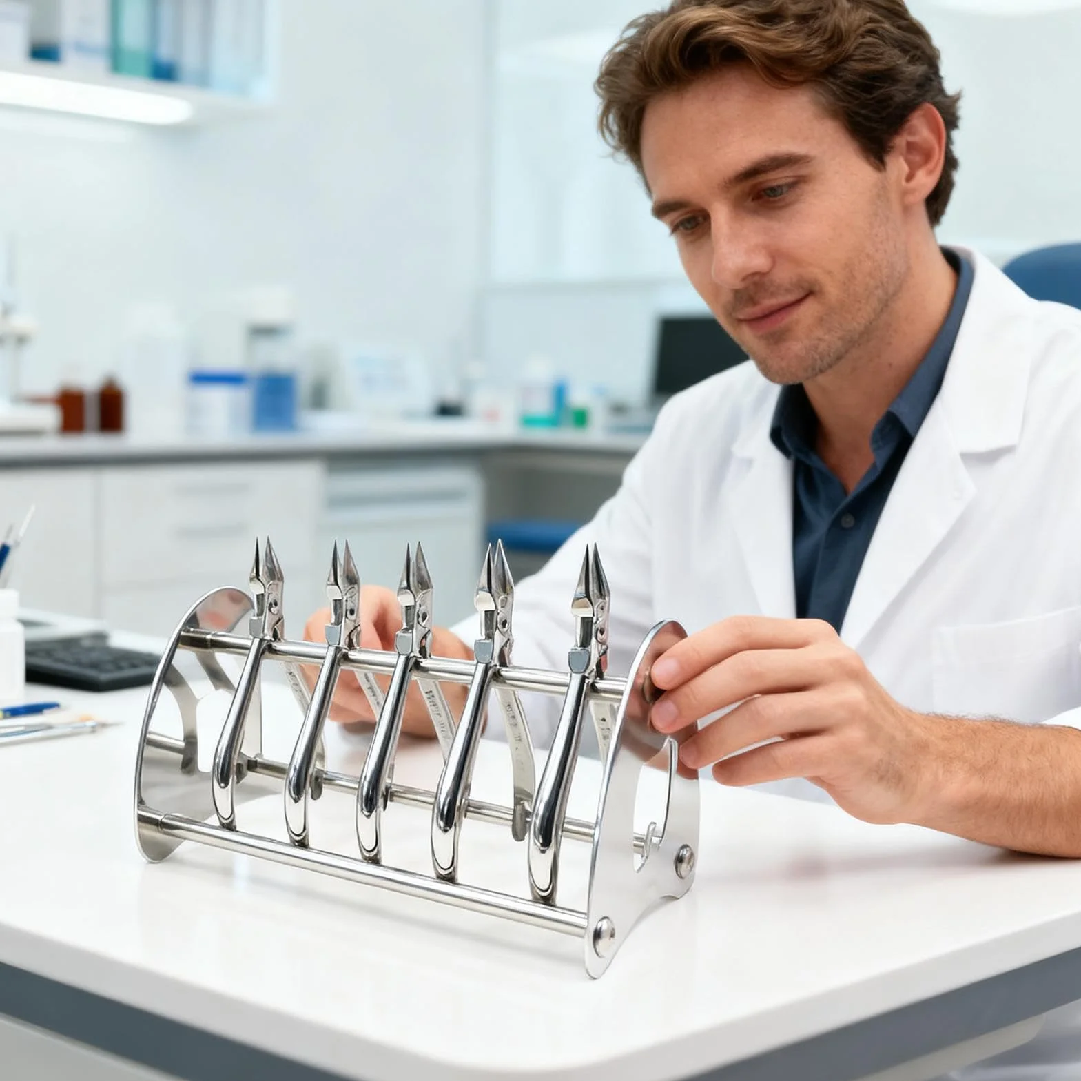 Organizador de alicates de acero inoxidable para ortodoncia, estante de almacenamiento de instrumentos dentales