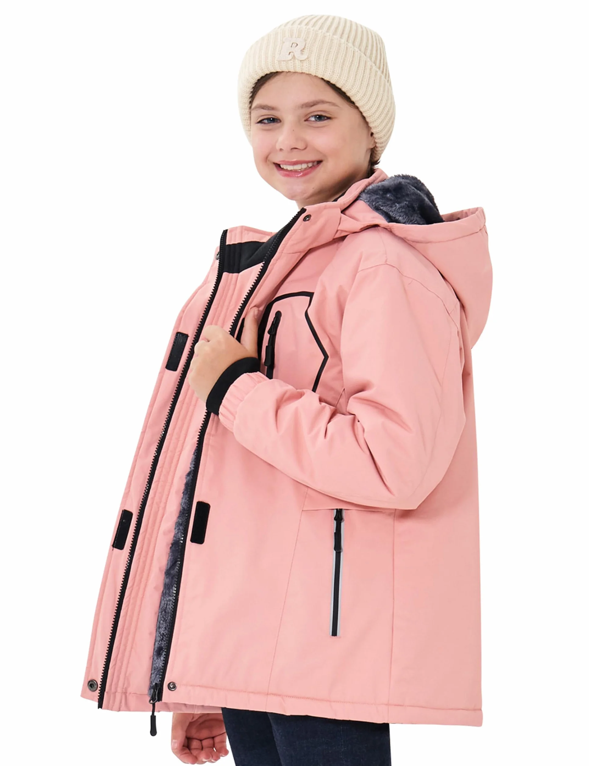 MoFiz Chaquetas Niña Invierno Chaqueta de Esquí Nina Chaqueta Ski Junior Abrigos Invierno Ski Jacket con Capucha