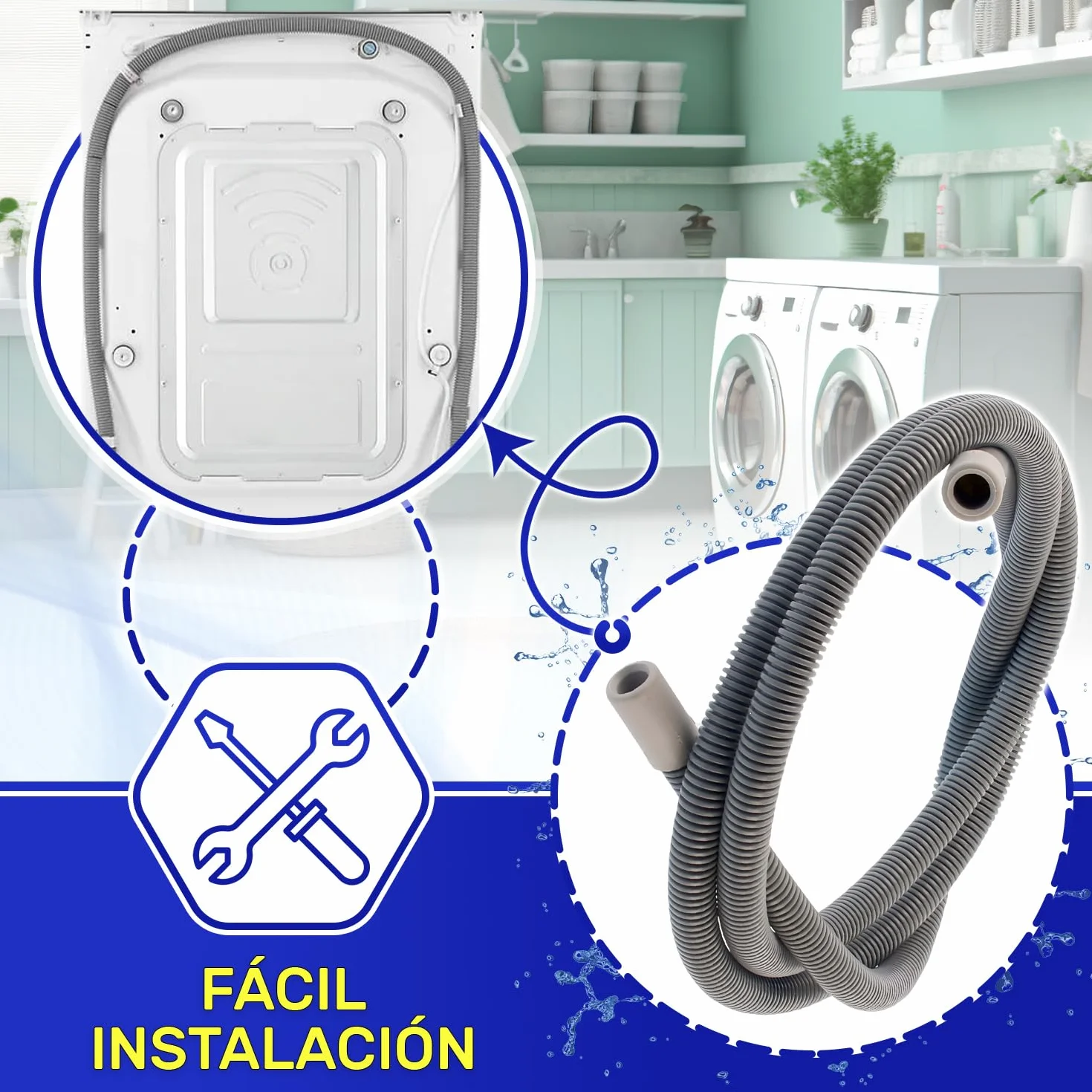 Tubo Desagüe Secadora Beko 1,6 m Original 2951260100 - MONTERAL