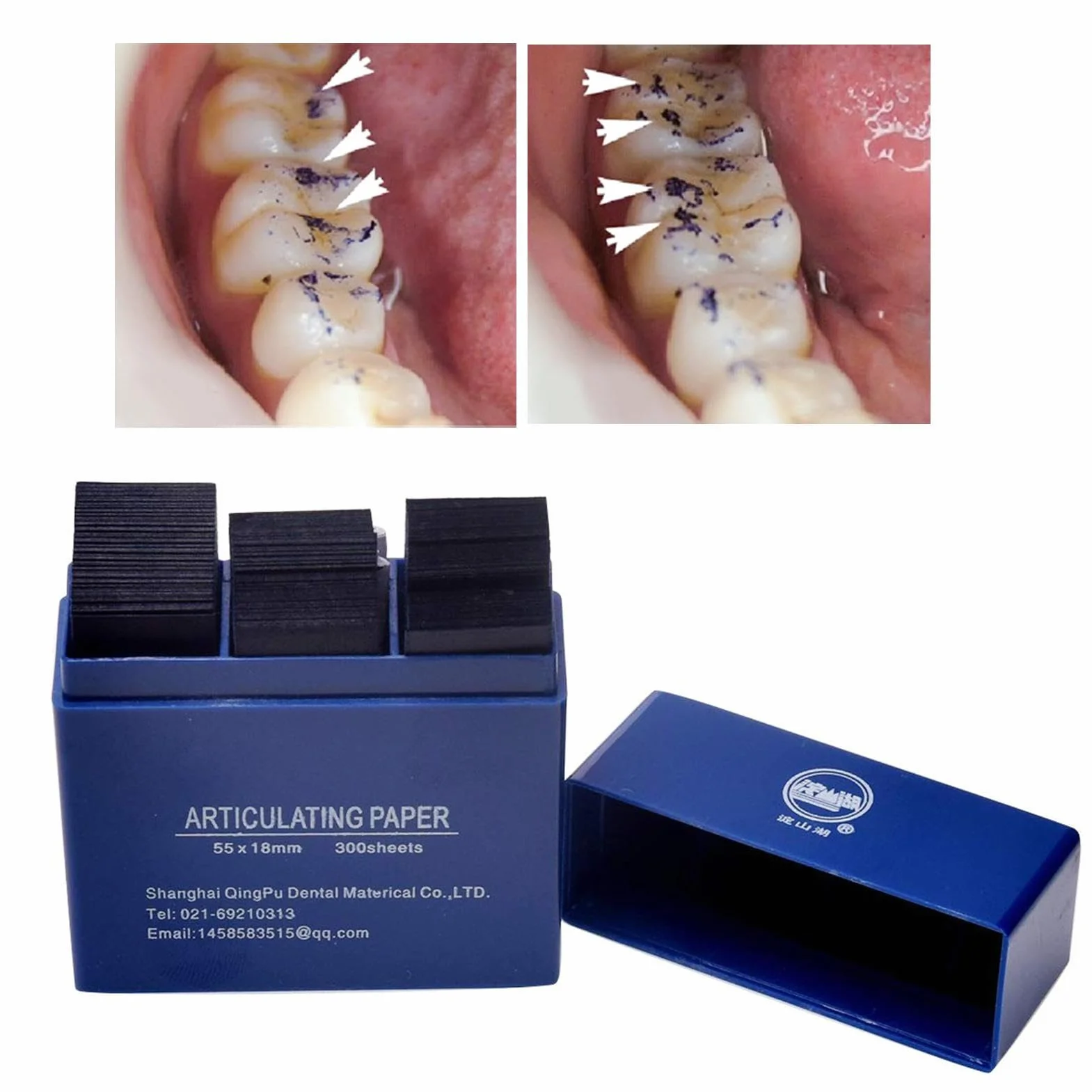 Papel articulado para dientes 300 hojas alta sensibilidad ajuste oclusal