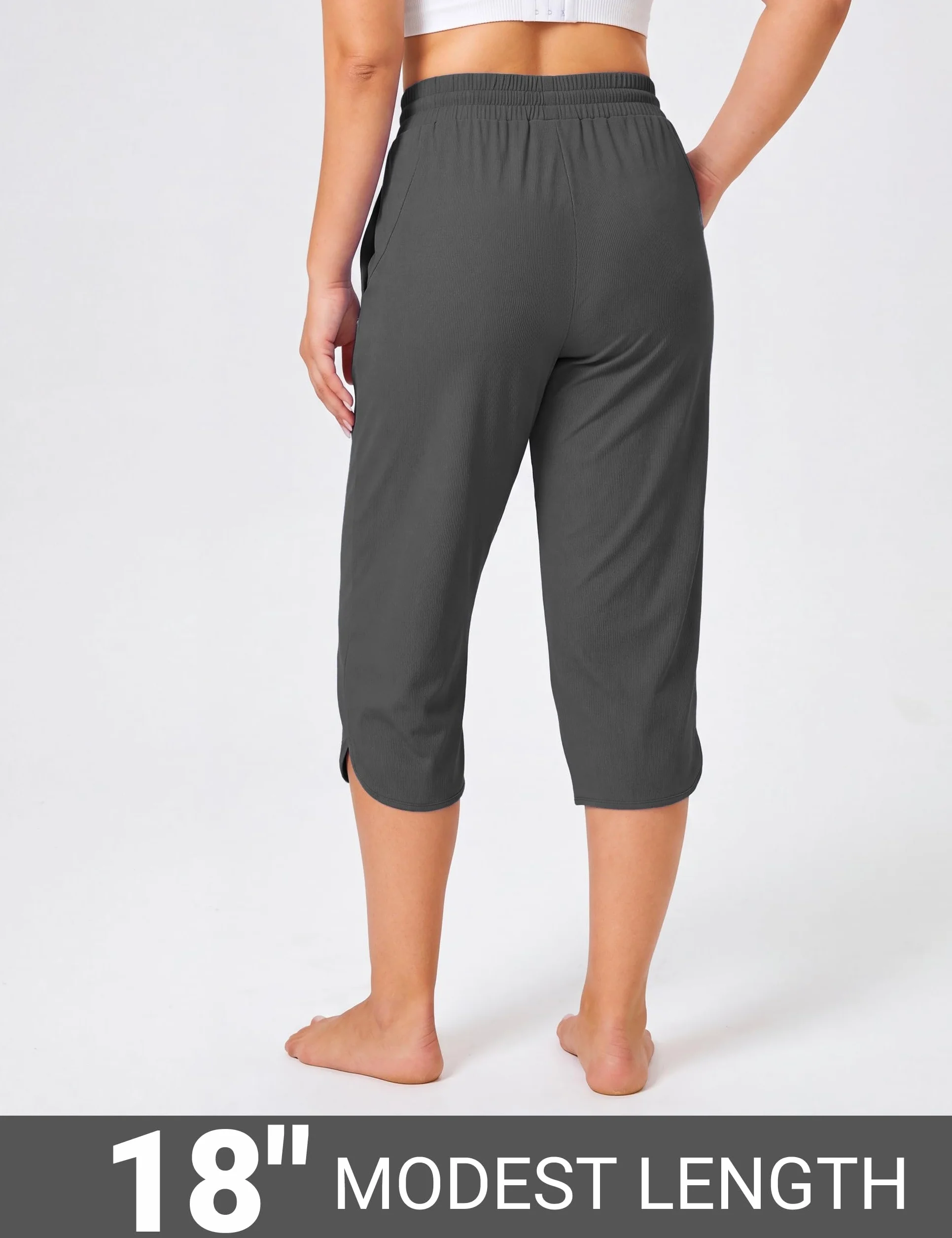 FitsT4 Capris de Natación para Mujer, Secado Rápido, UPF 50+, Baño Modestos con Bolsillos de Malla