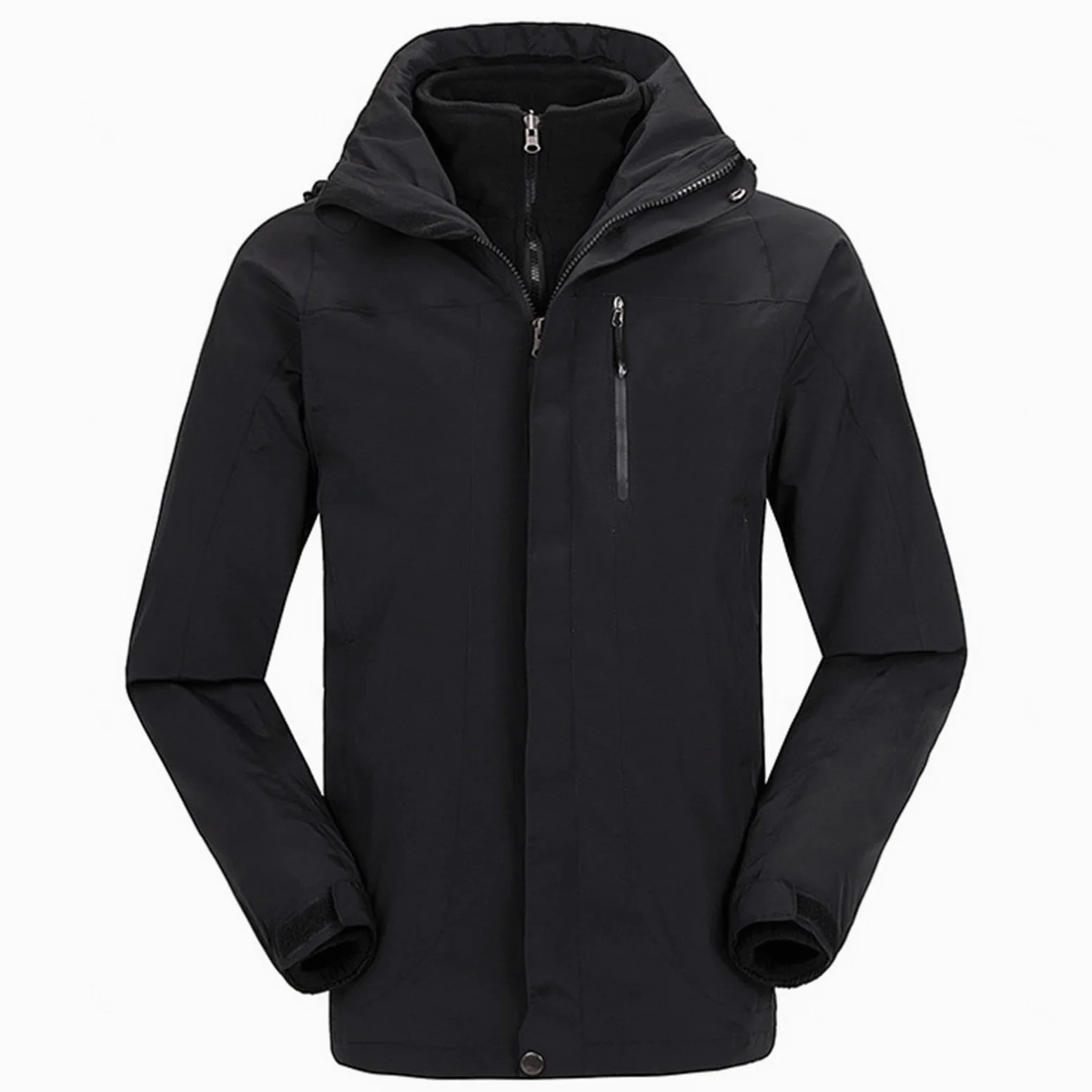 Chaqueta de Esquí para Hombre Chaqueta de Invierno Impermeable 3 en 1 Chaqueta para La Nieve Capucha Resistente Al Viento con Abrigo Interior de Forro Polar Cálido,E-XXL