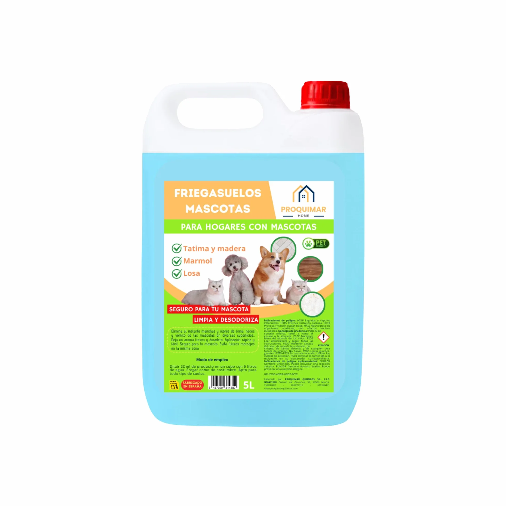 Fregasuelos Mascotas Limpiador Concentrado Perfumado 5L