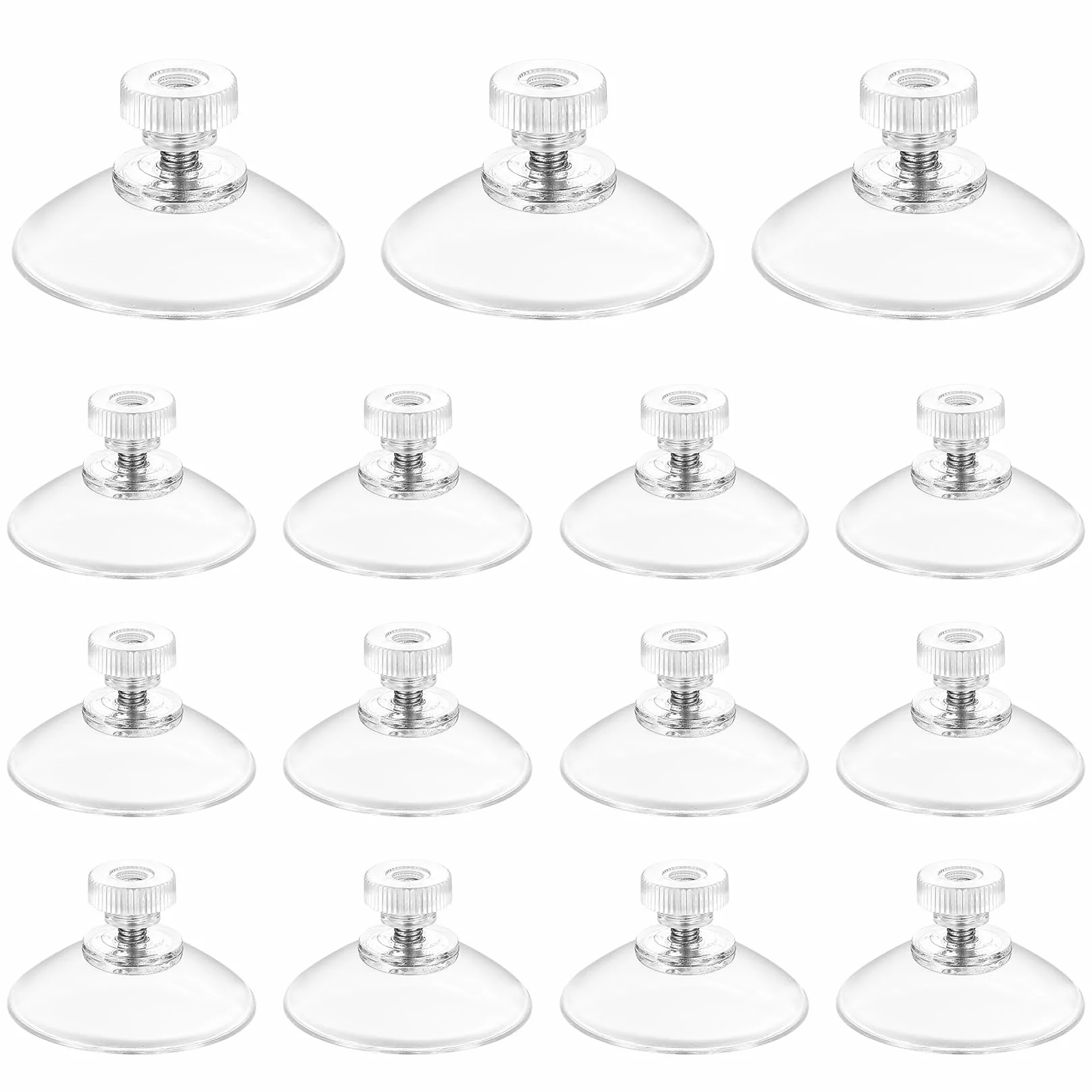 Ventosas Transparentes 40 mm con Rosca para Cristal, Plástico, Tuercas Moleteadas