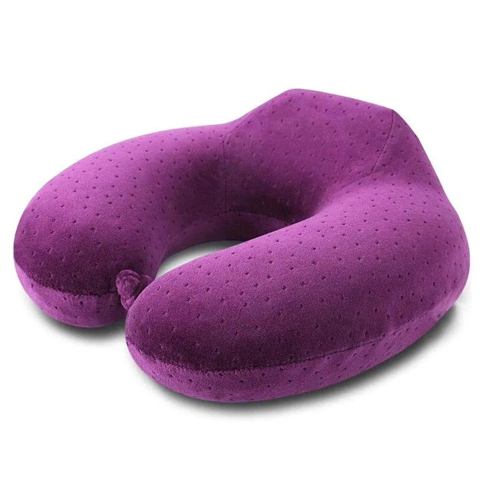 Almohada de cuello de espuma viscoelástica para viajes, almohada de viaje de apoyo para aviones y viajes por carretera, respaldada por Sleep Science