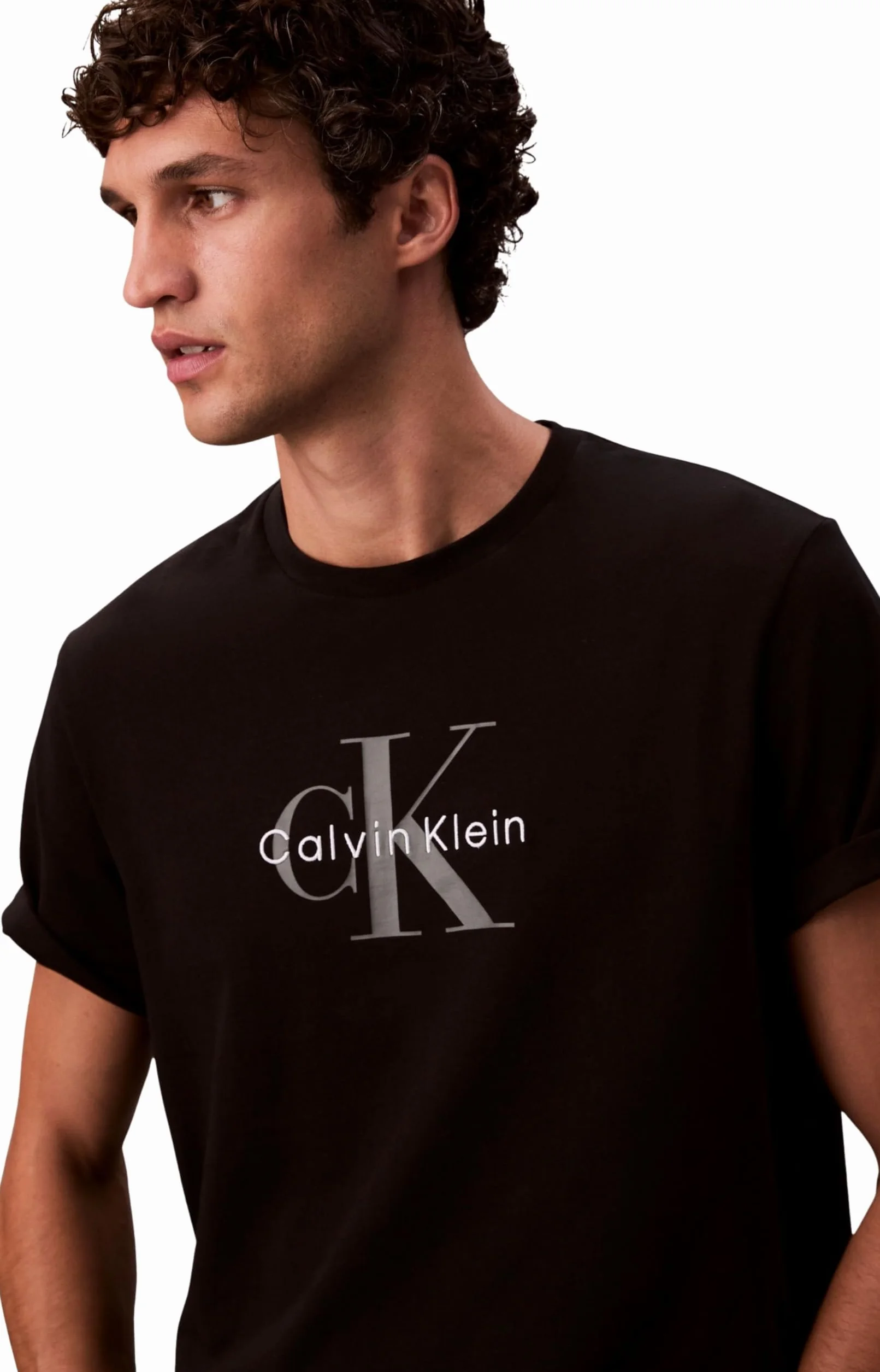 Calvin Klein Camiseta de Manga Corta Hombre Monologo Algodón