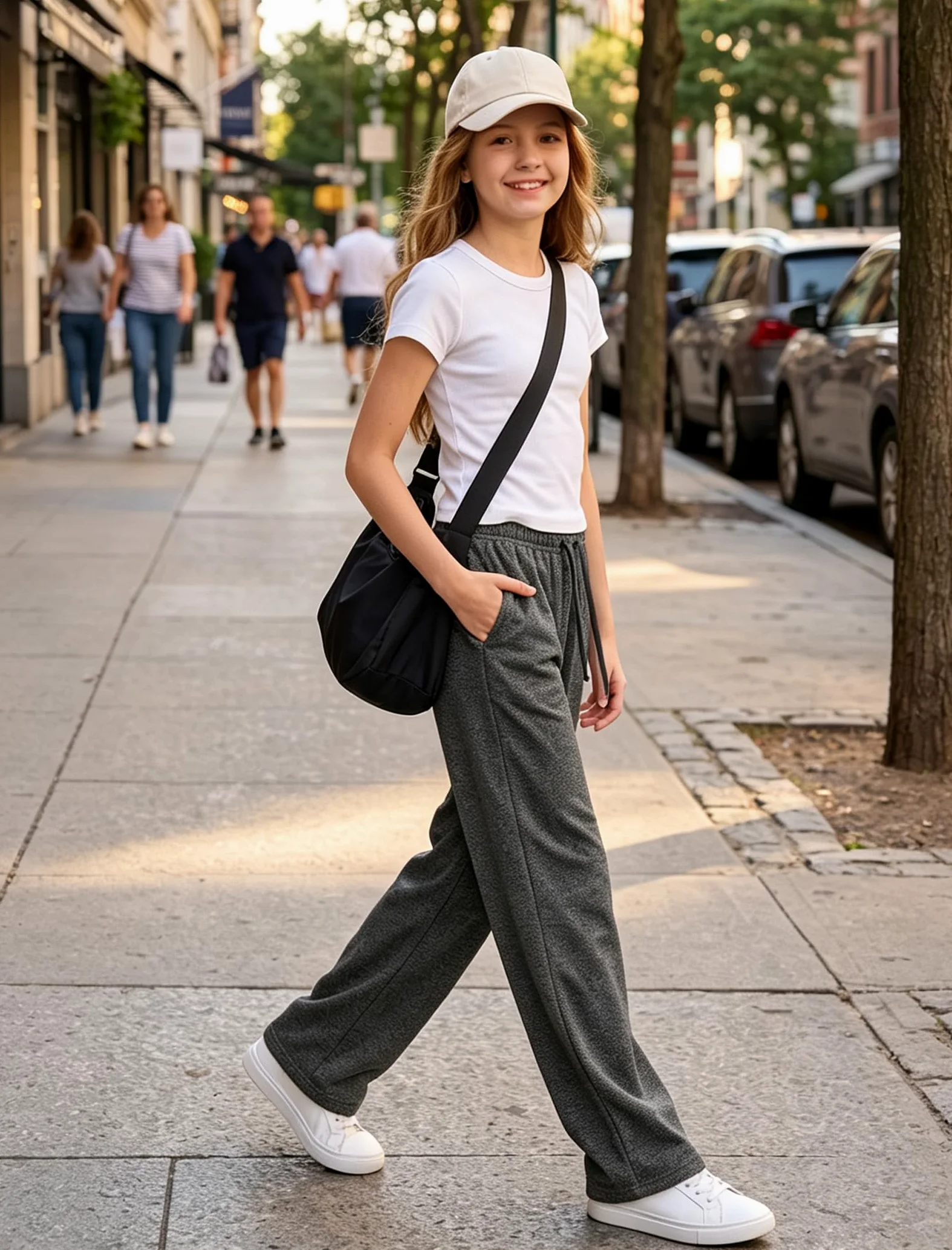 EXARUS Paquete de 3 pantalones holgados de pierna ancha para niña, con cordón en la cintura, holgados, casuales, lindos para adolescentes de 8 a 14 años
