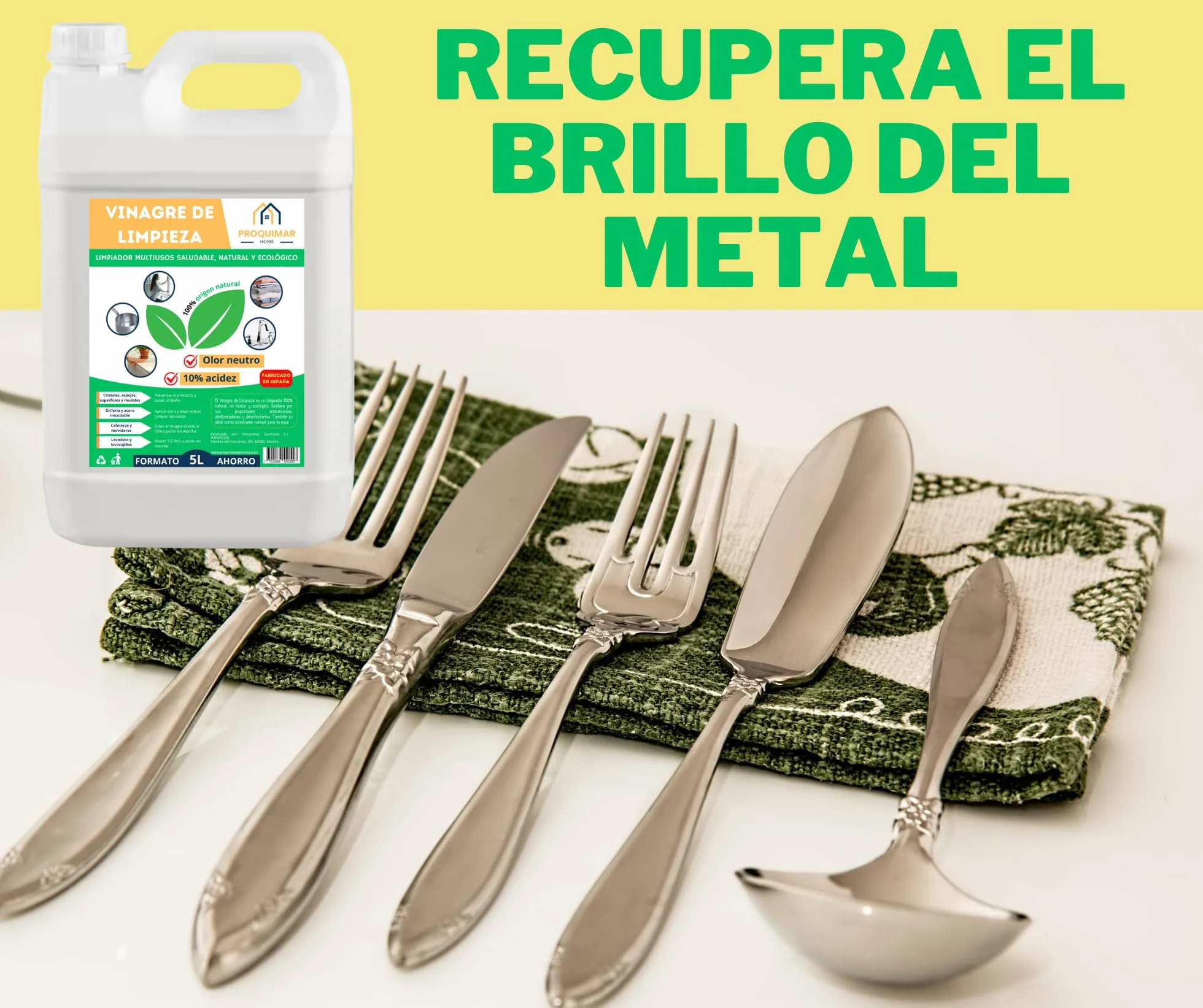 Vinagre de Limpieza 10º Limpiador Natural Multiusos Desengrasante Desinfectante Ecológico