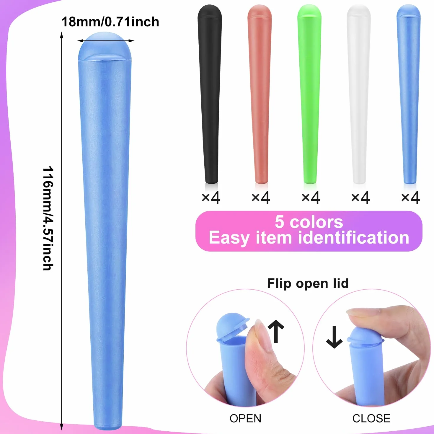 Tubo Guarda Porros Plástico 20 Piezas 116mm A Prueba De Agua Hermético Y Olores