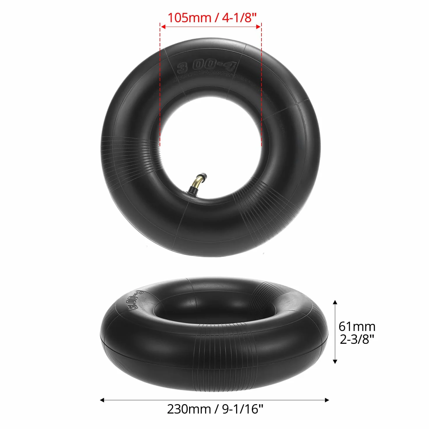 QWORK 2 Piezas cámara rueda carretilla 3.00-4 260x85 mm para carros scooters movilidad