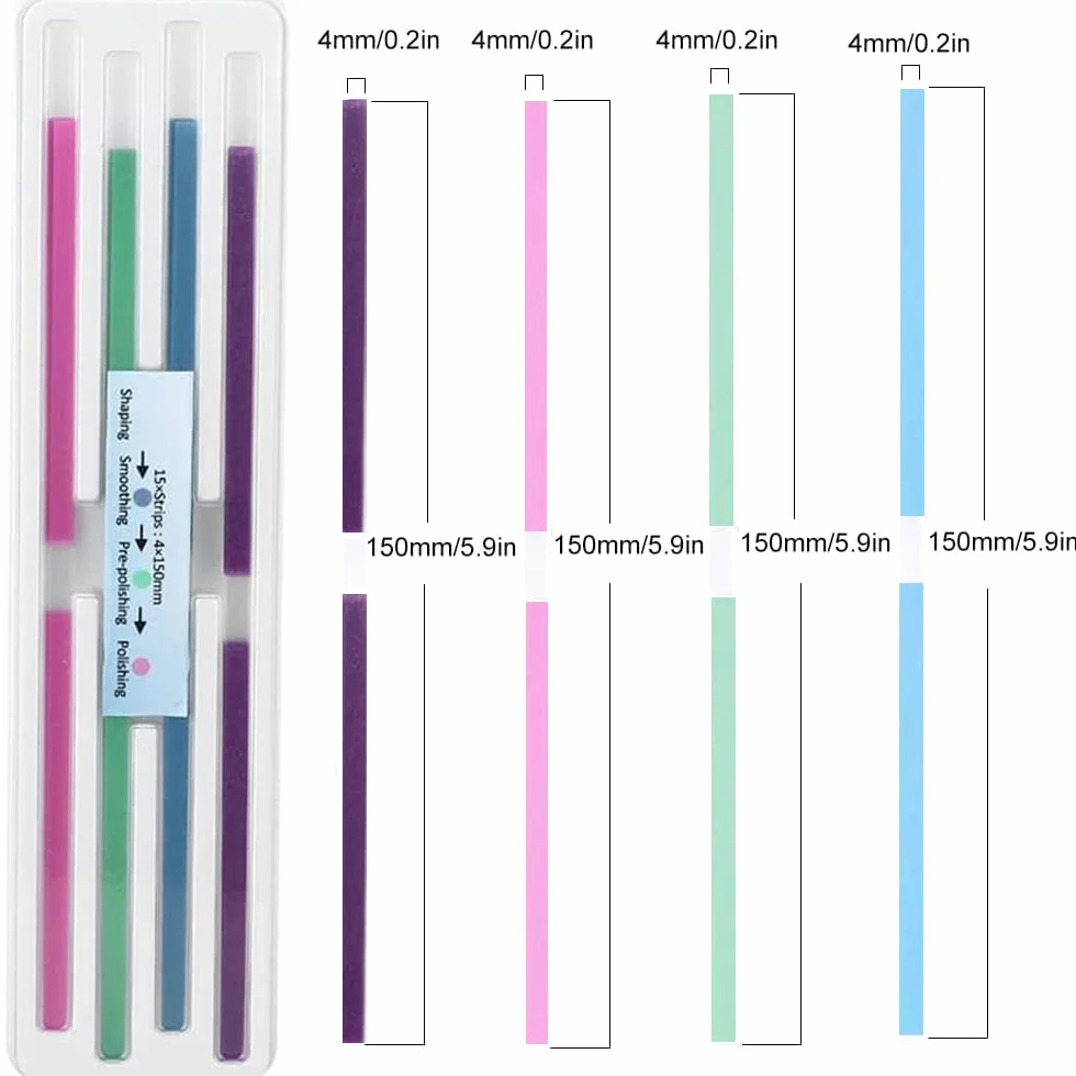 NatureAqua Papel de lija dental 4 mm tiras de pulido interdental 60 unidades