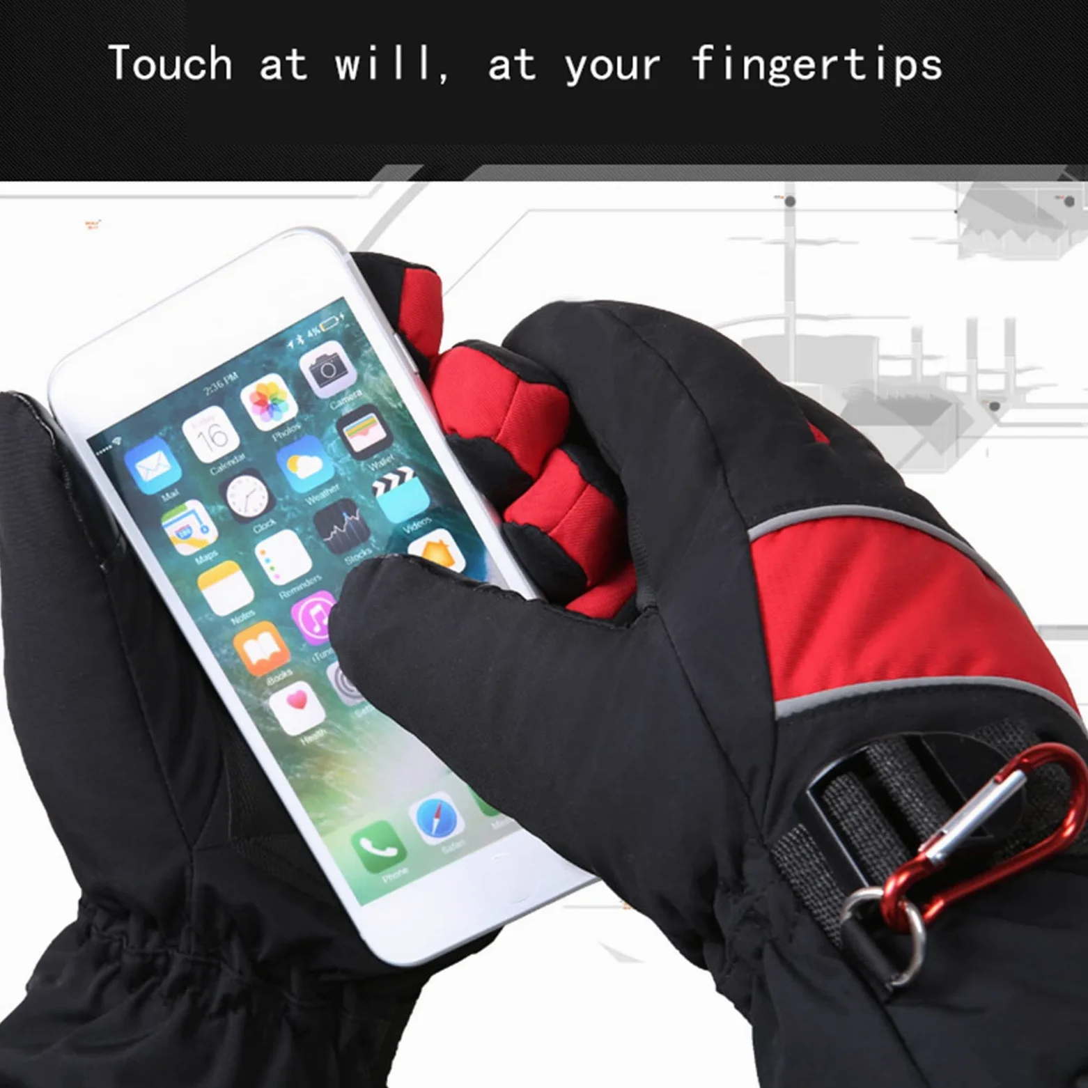 CHEWYNP Guantes térmicos para Hombres y Mujeres, Guantes térmicos para Motocicleta Pantalla táctil Impermeable Guantes térmicos de Invierno Calefacción de Doble Cara 3 Niveles de calefacci