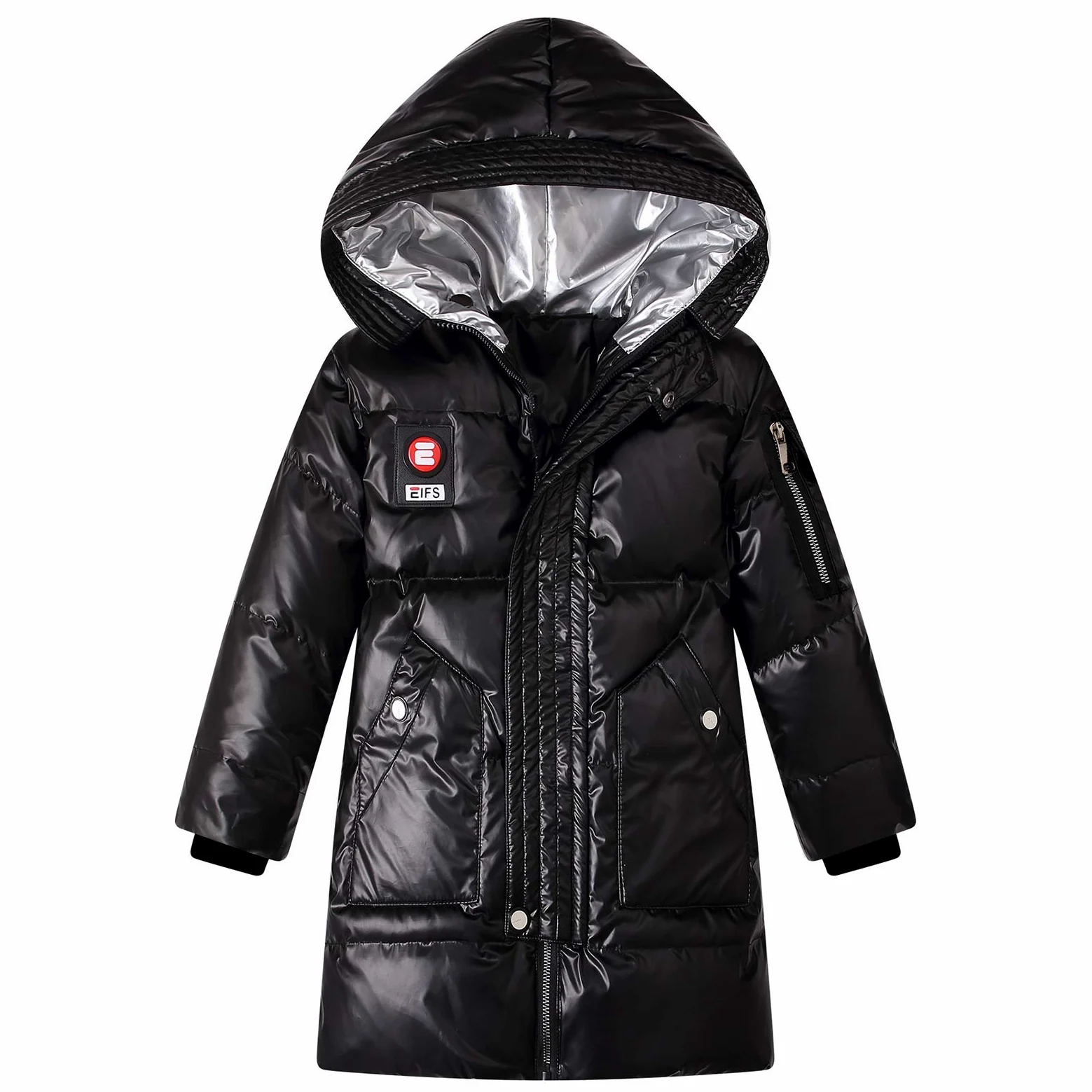 Niños Abrigo de Invierno con Capucha de Largo Medio Caliente Chaqueta Parka Plumas para Niño