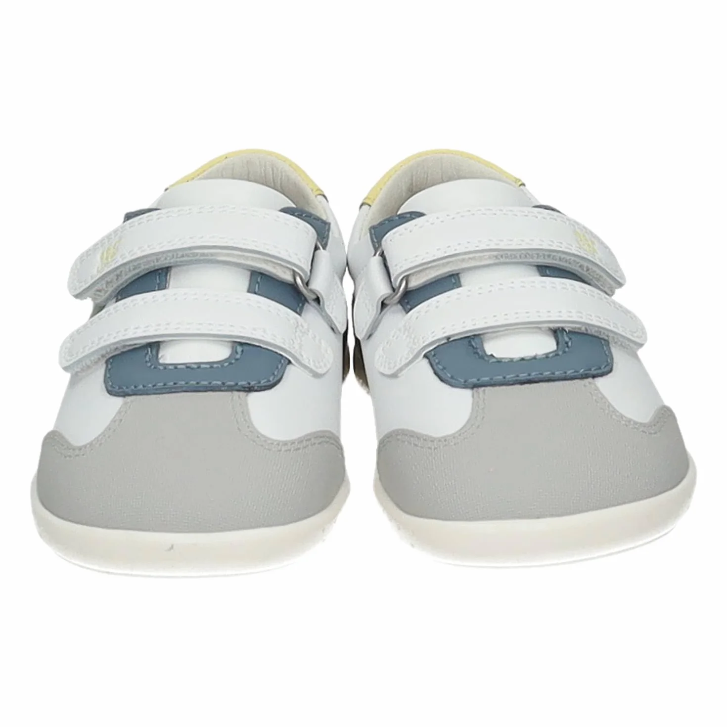 GARVALÍN 262320-C863 Calzado Respetuoso Barefoot Infantil con Doble Cinta Textil Adhesiva, Puntera Ancha y Suela Flexible Blanca Azul Gris NIÑO Deportivos