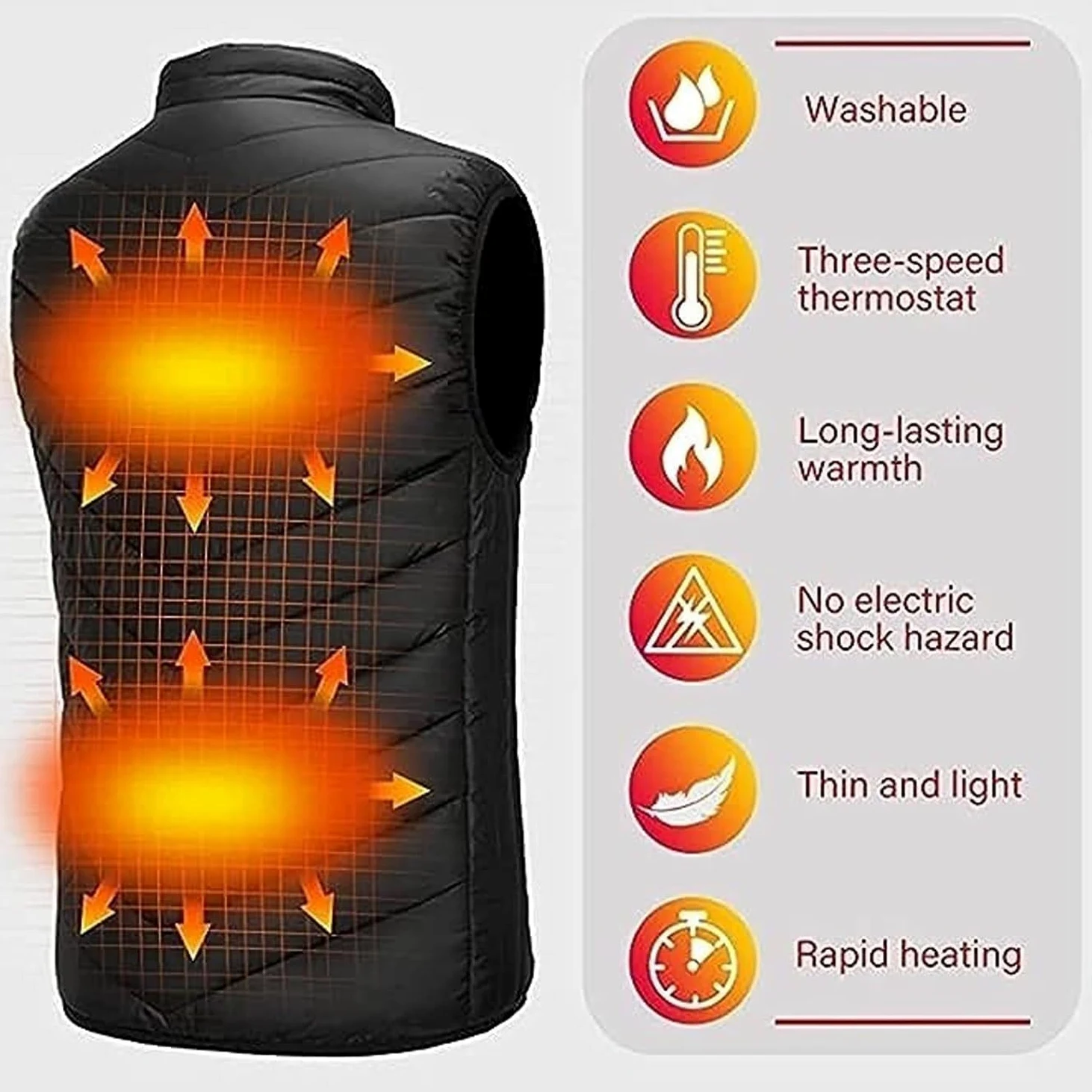 Chaleco Calefactable Hombres Mujeres - Chaqueta Calefactable USB, Banco De Energía De Chaleco Calefactable For Exteriores