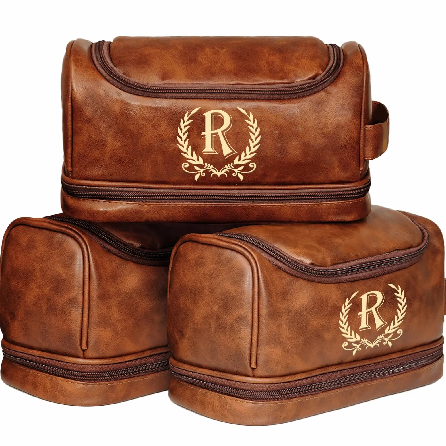 Neceser de cuero personalizado para hombres, regalos para hombres, kit de viaje de artículos de aseo personalizados, bolsas de afeitado, ideas de regalo para Navidad, aniversario, cumpleaños, papá