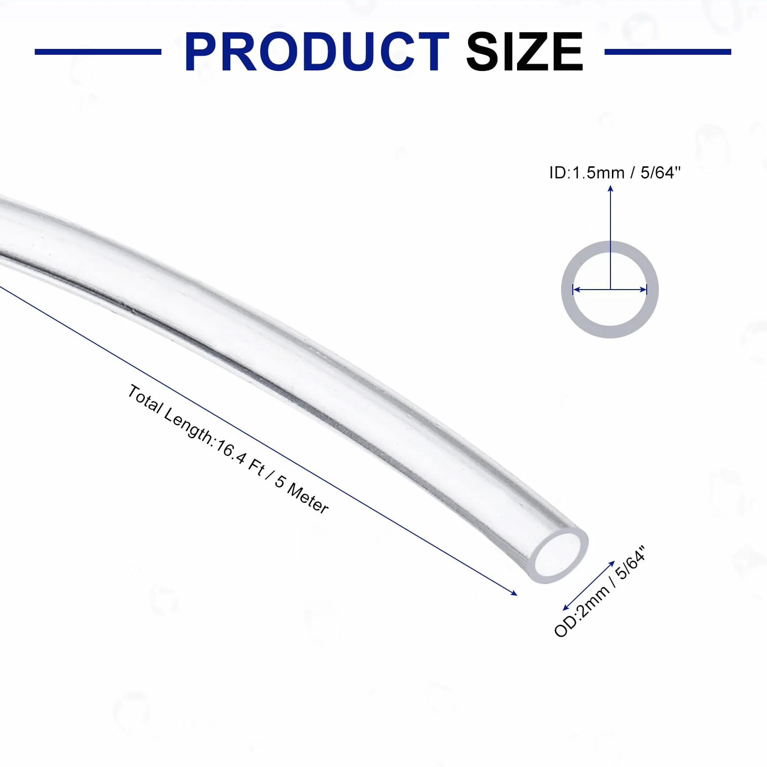 QUARKZMAN Tubo Flexible de Silicona 1.5mm ID x 2mm OD 5m Transparente Alta Resistencia Temperatura Acuaponía Manguera Aire Riego
