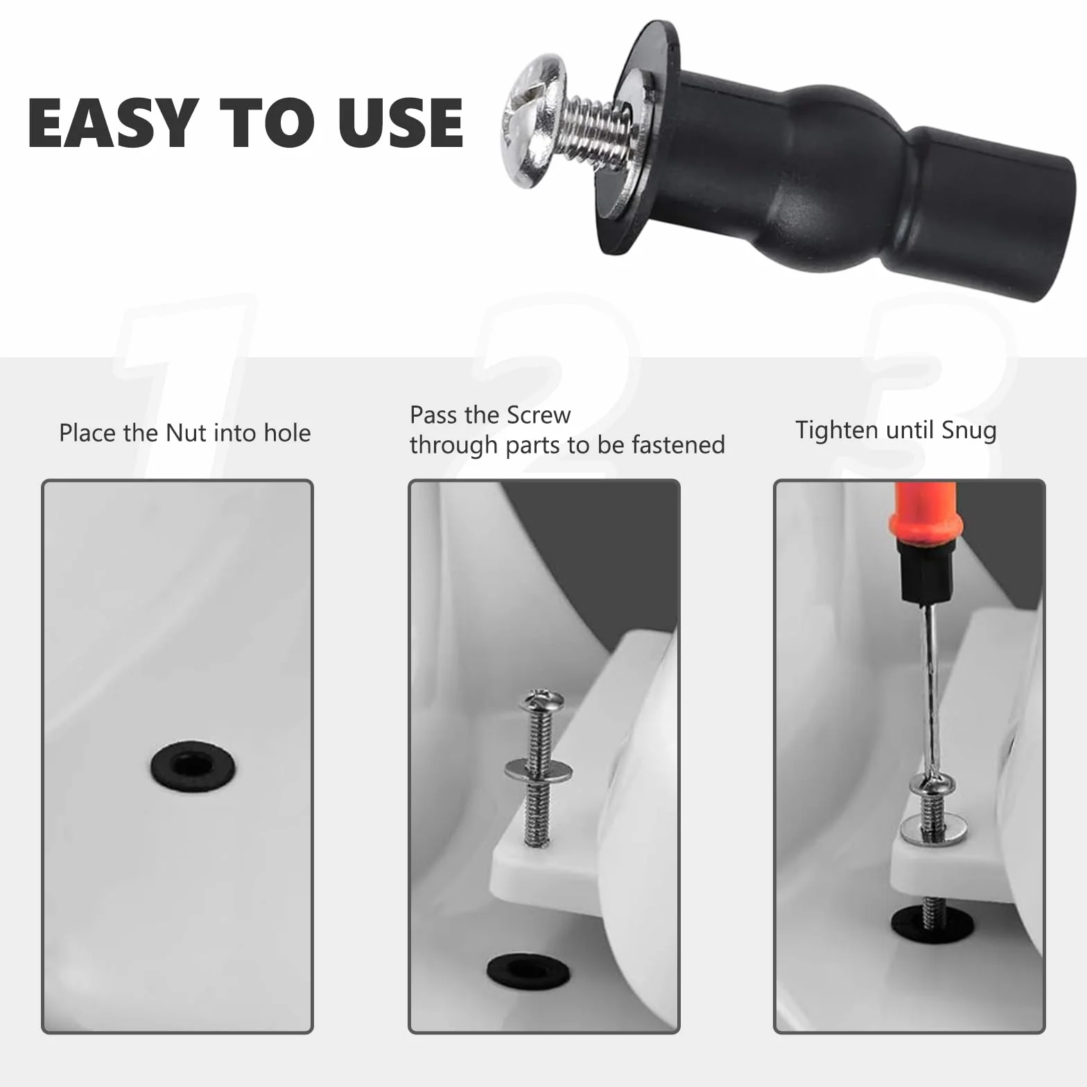 Tornillos Tapa WC, Anclaje Tapa WC, Pernos de Fijación de Asiento de Inodoro 8 Piezas