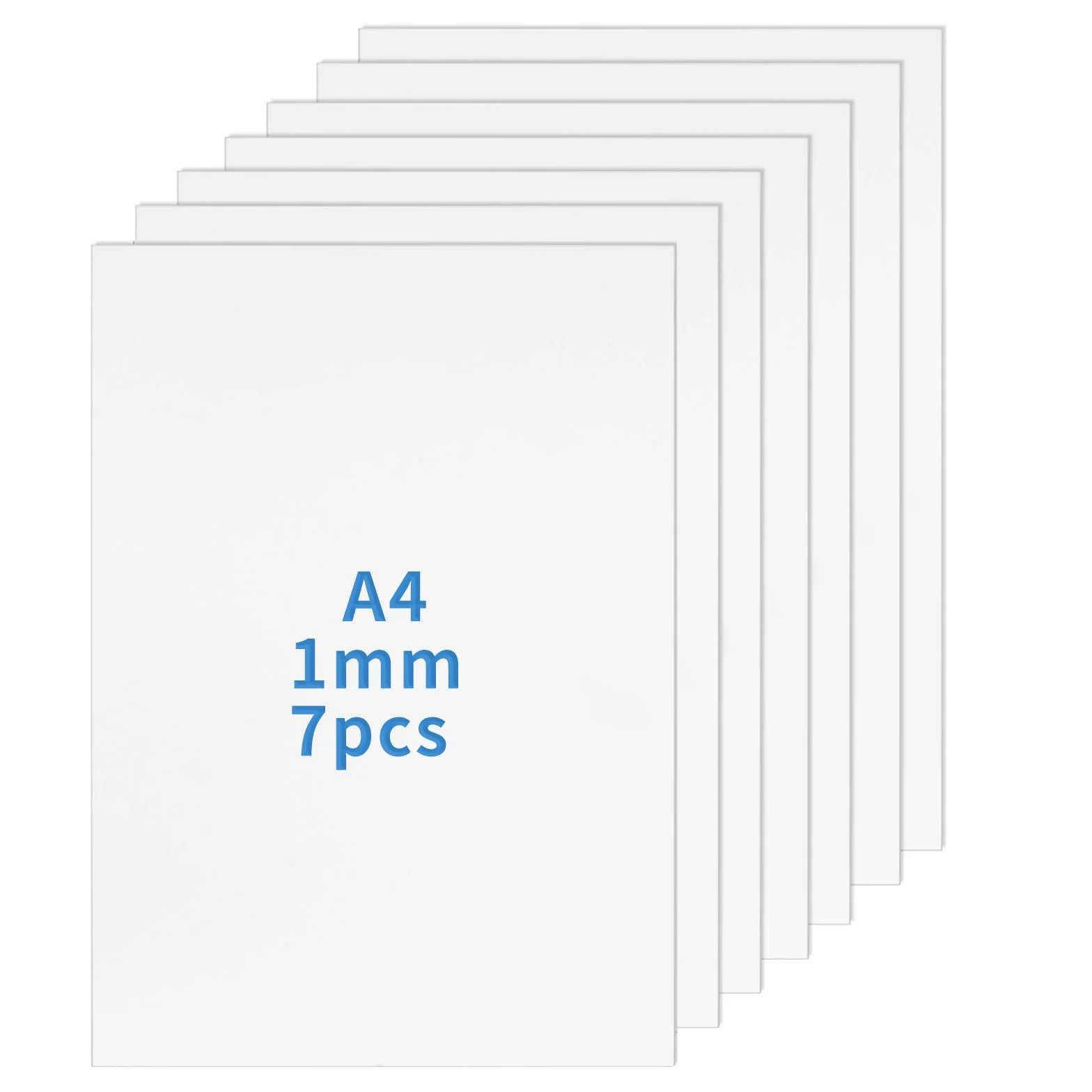 Láminas de Plástico PP A4, 1 mm Grosor, 21 x 29,7 cm, 7 Piezas para Modelismo y Manualidades