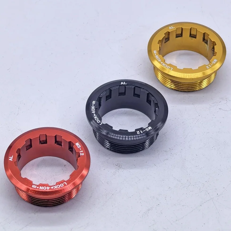 MicroSpline Anillo bloqueo casete bicicleta CNC aluminio 12 velocidades antideslizante ligero alta resistencia paquete 2 negro