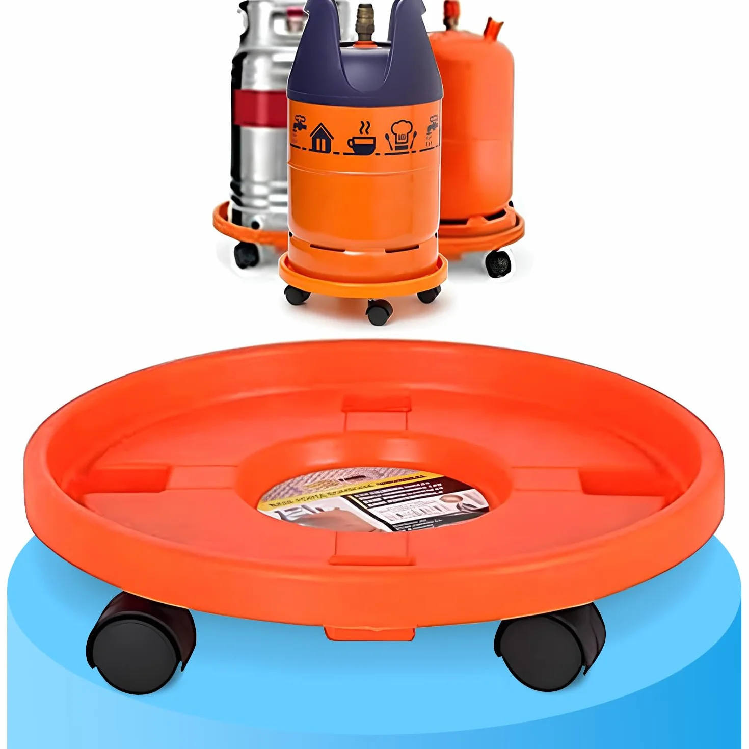 Soporte Carro Porta Bombona Butano 31,5 cm Ruedas Pivotantes Resistencia 90 kg