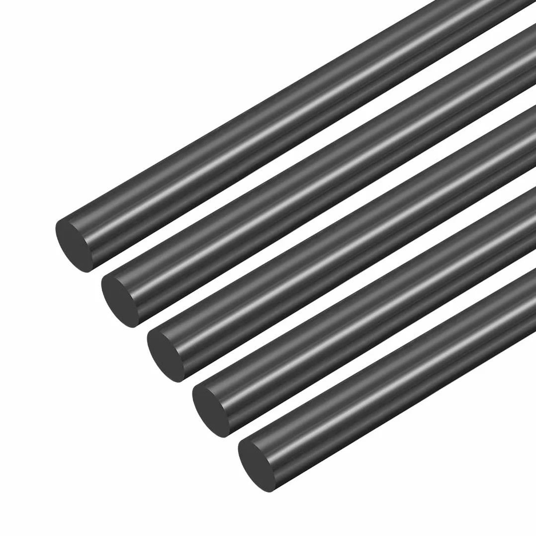 Varillas de Plástico ABS 5mm x 250mm Barras Redondas Sólidas para Modelos DIY Bricolaje, Negro