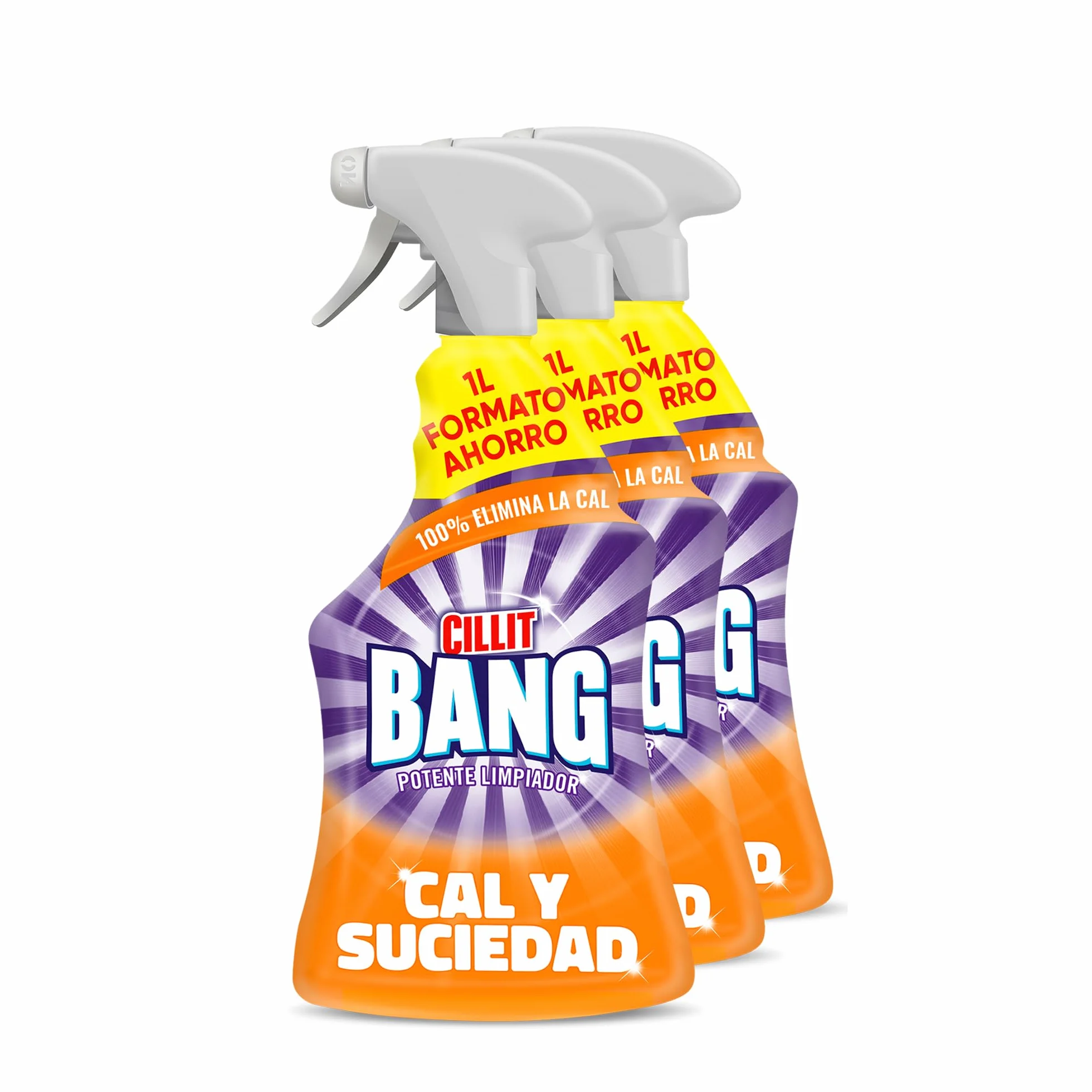 Cillit Bang Cal y Suciedad Limpiador Baño Cocina Spray Pack de 3 x 1 L